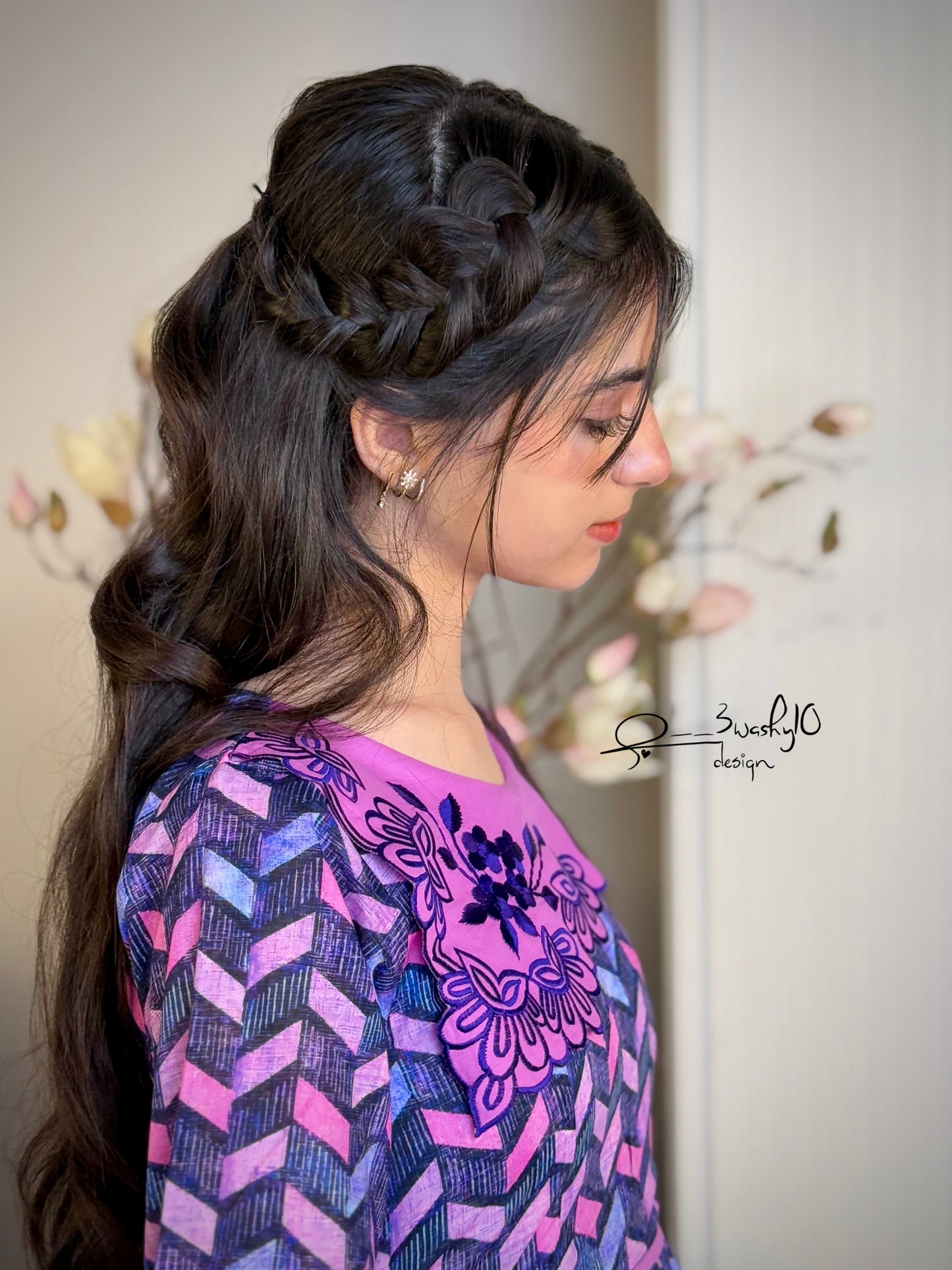 فستان قطن مع تطريز