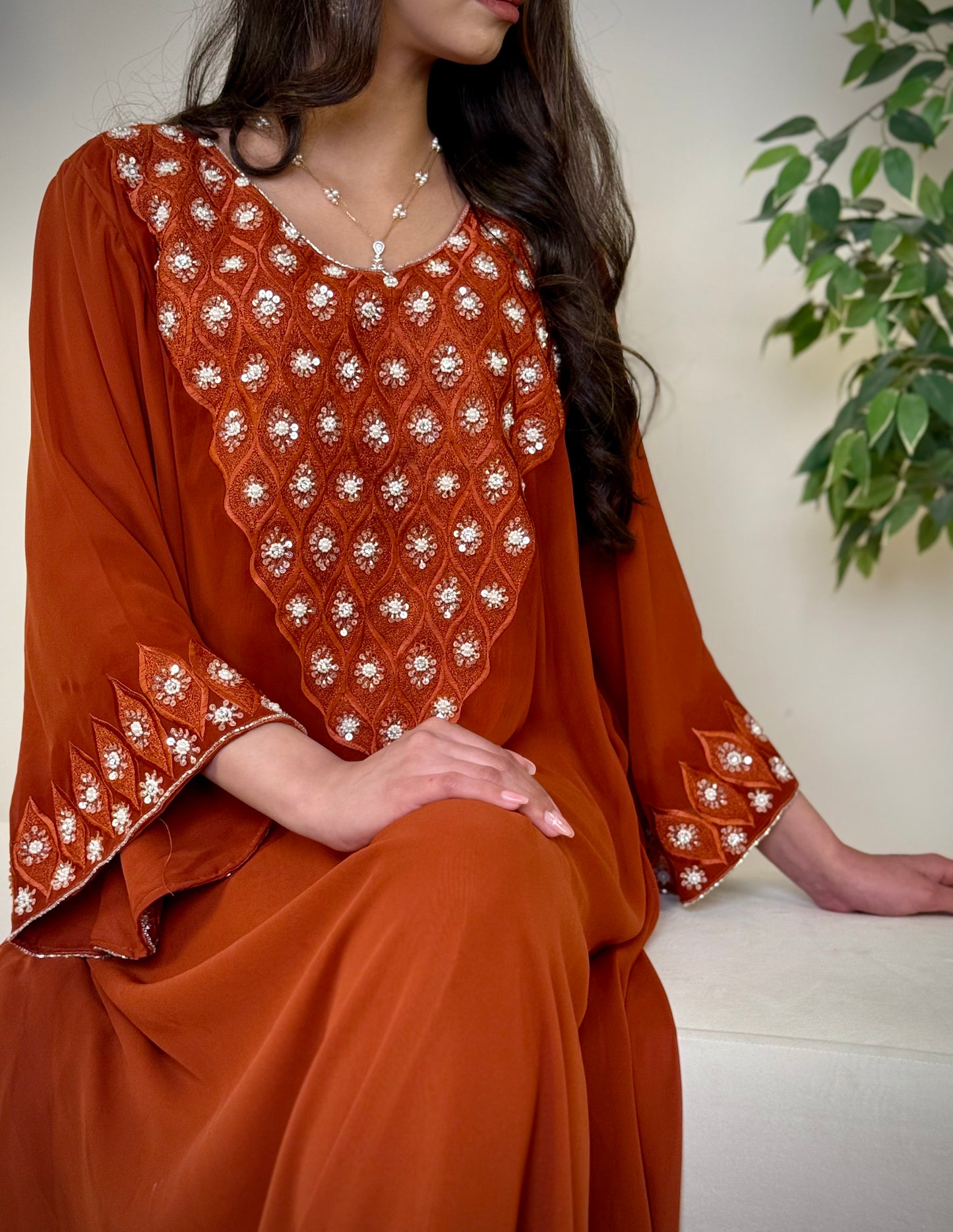 شيفون  شغل شك مع تطريز