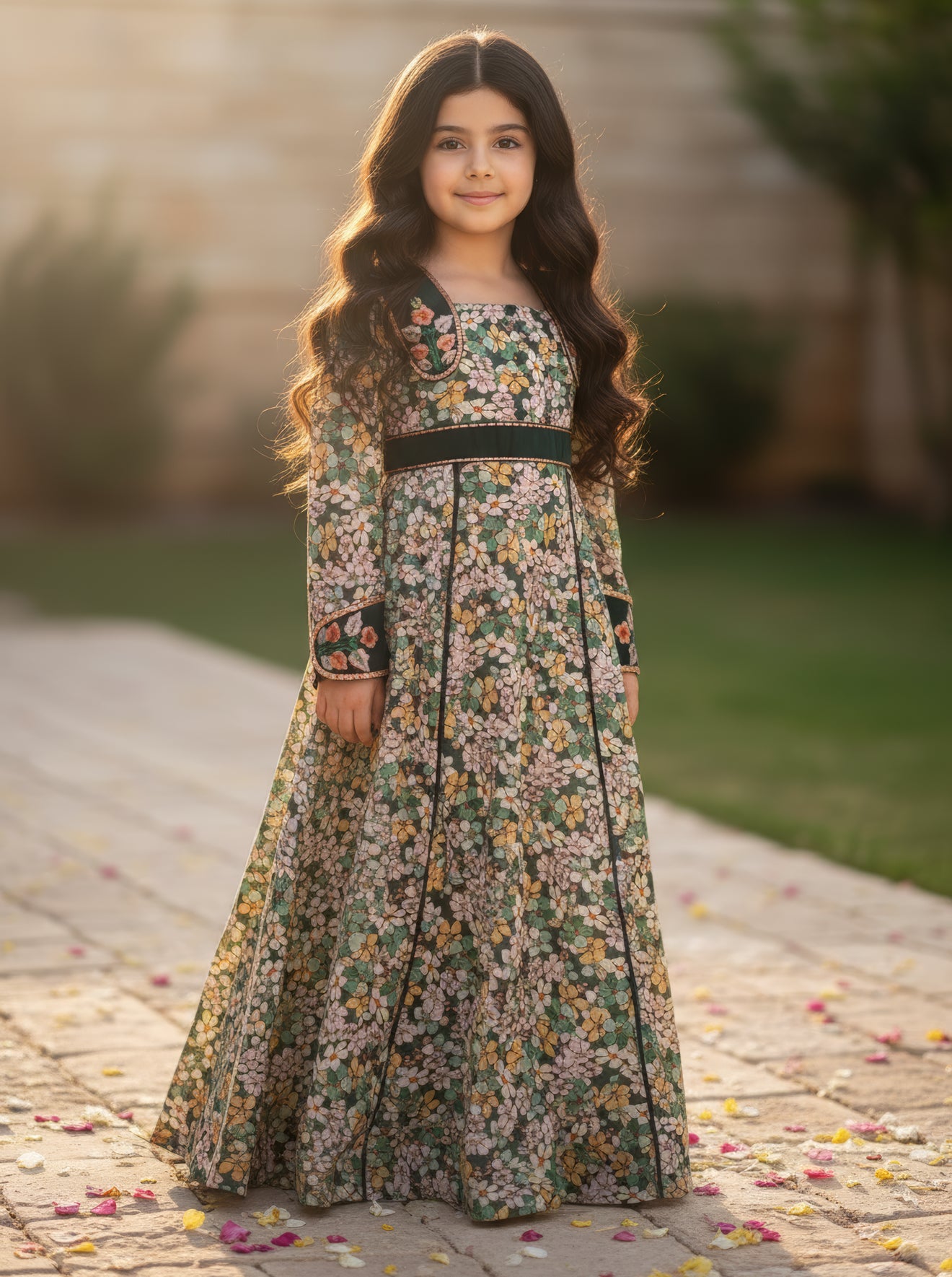 فستان قطن مع تطريز ودمج الساده