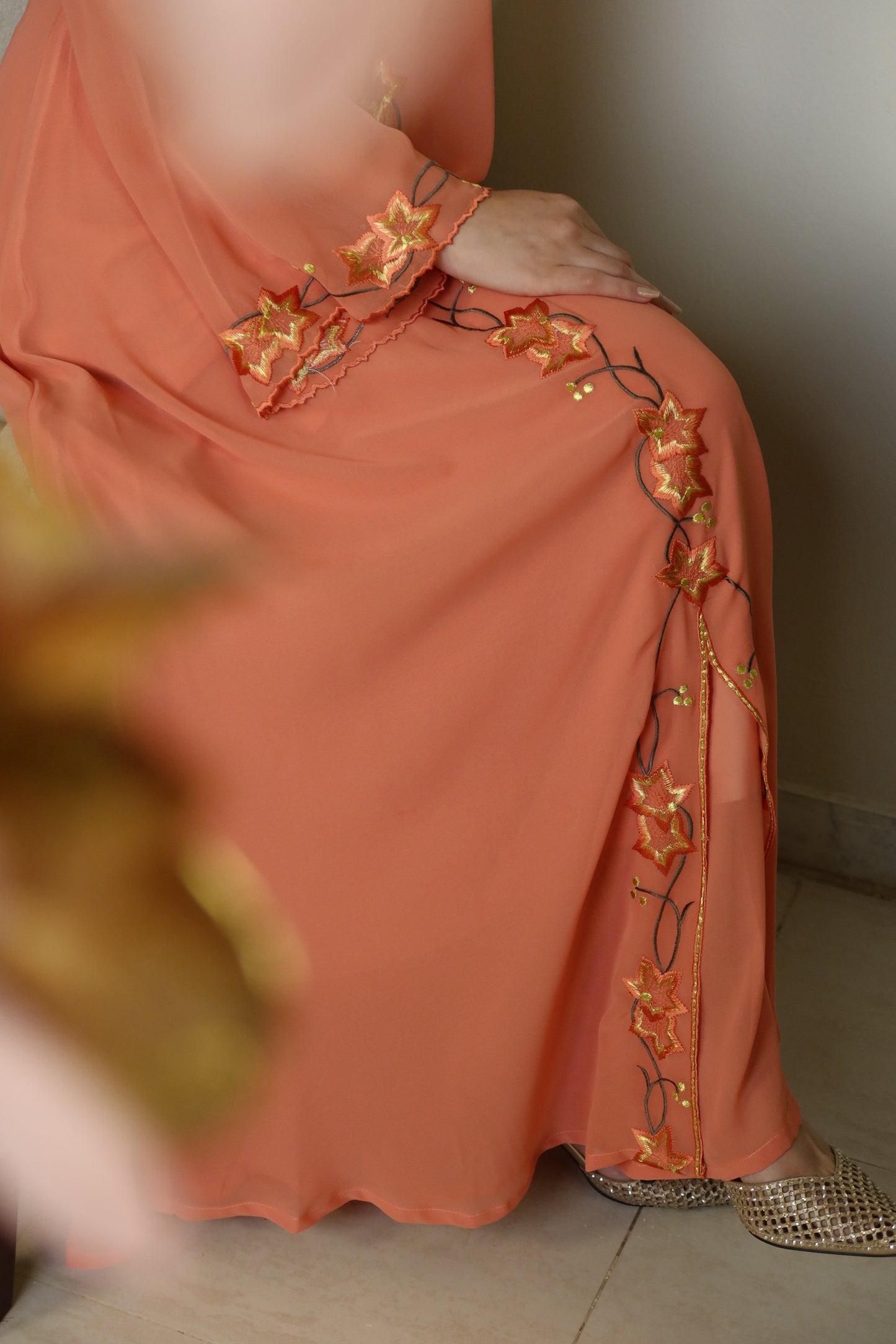 دبل شيفون مطرز