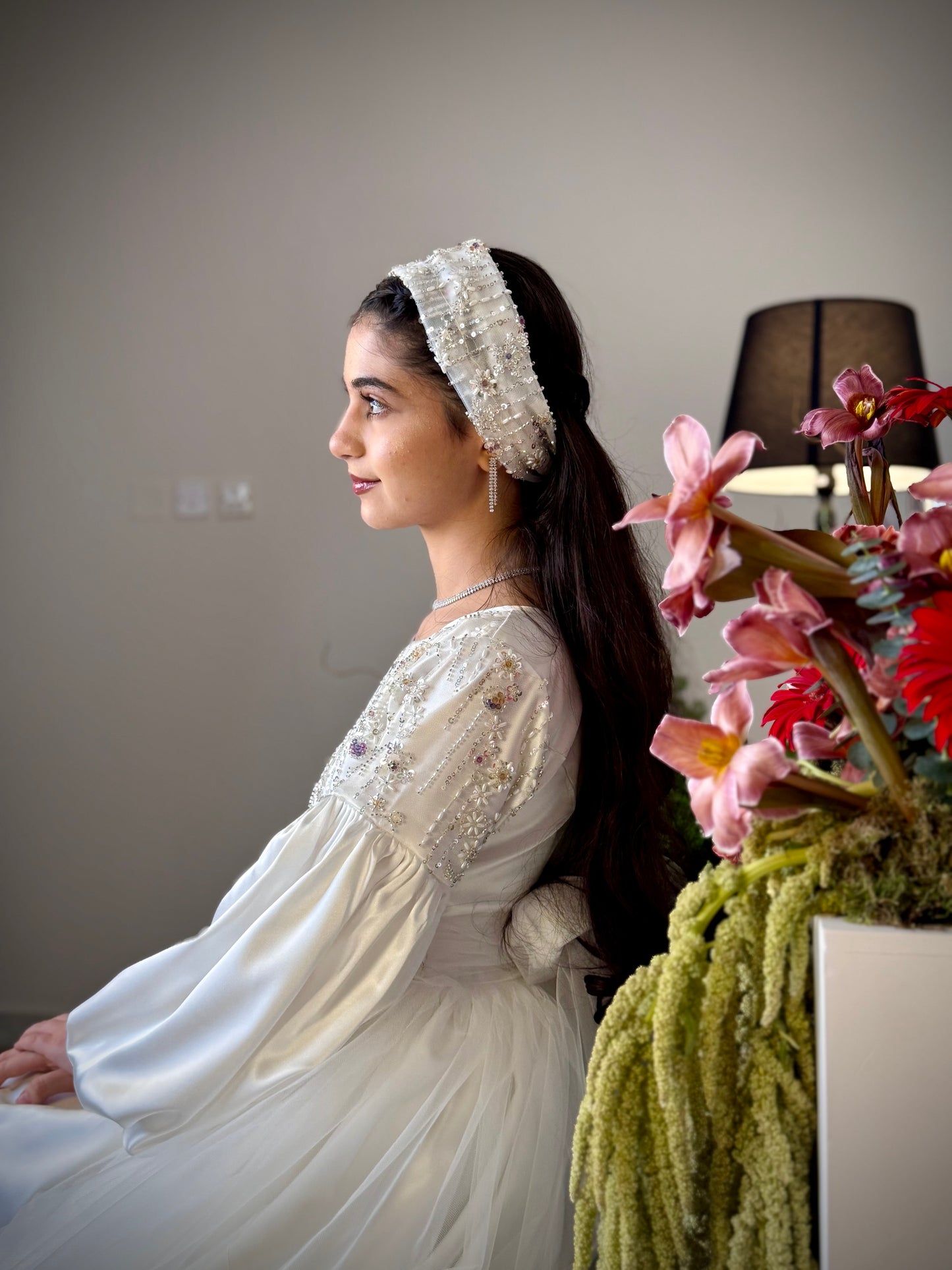 فستان شك مع حرير وتور