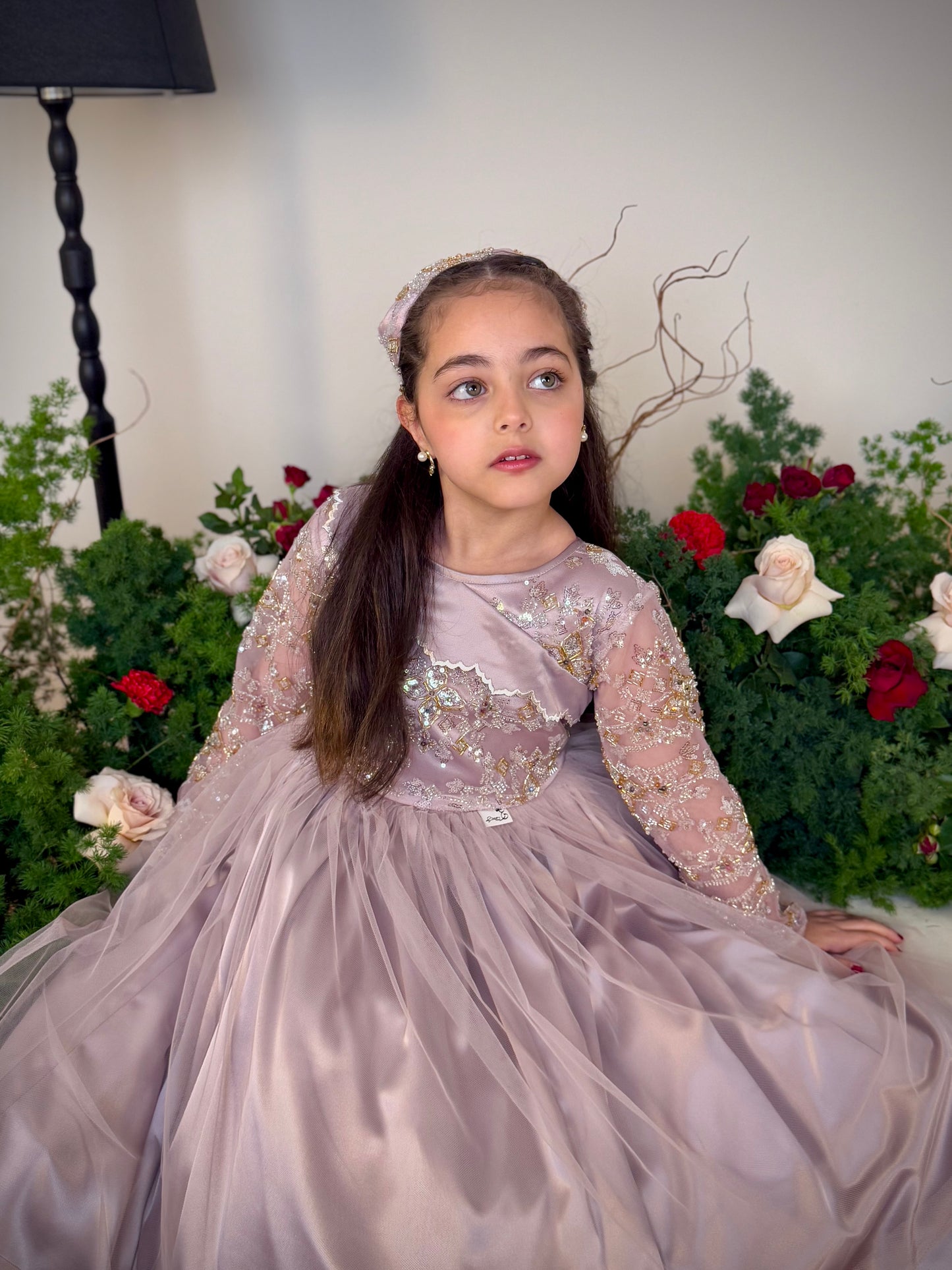 فستان شك مع حرير وتور