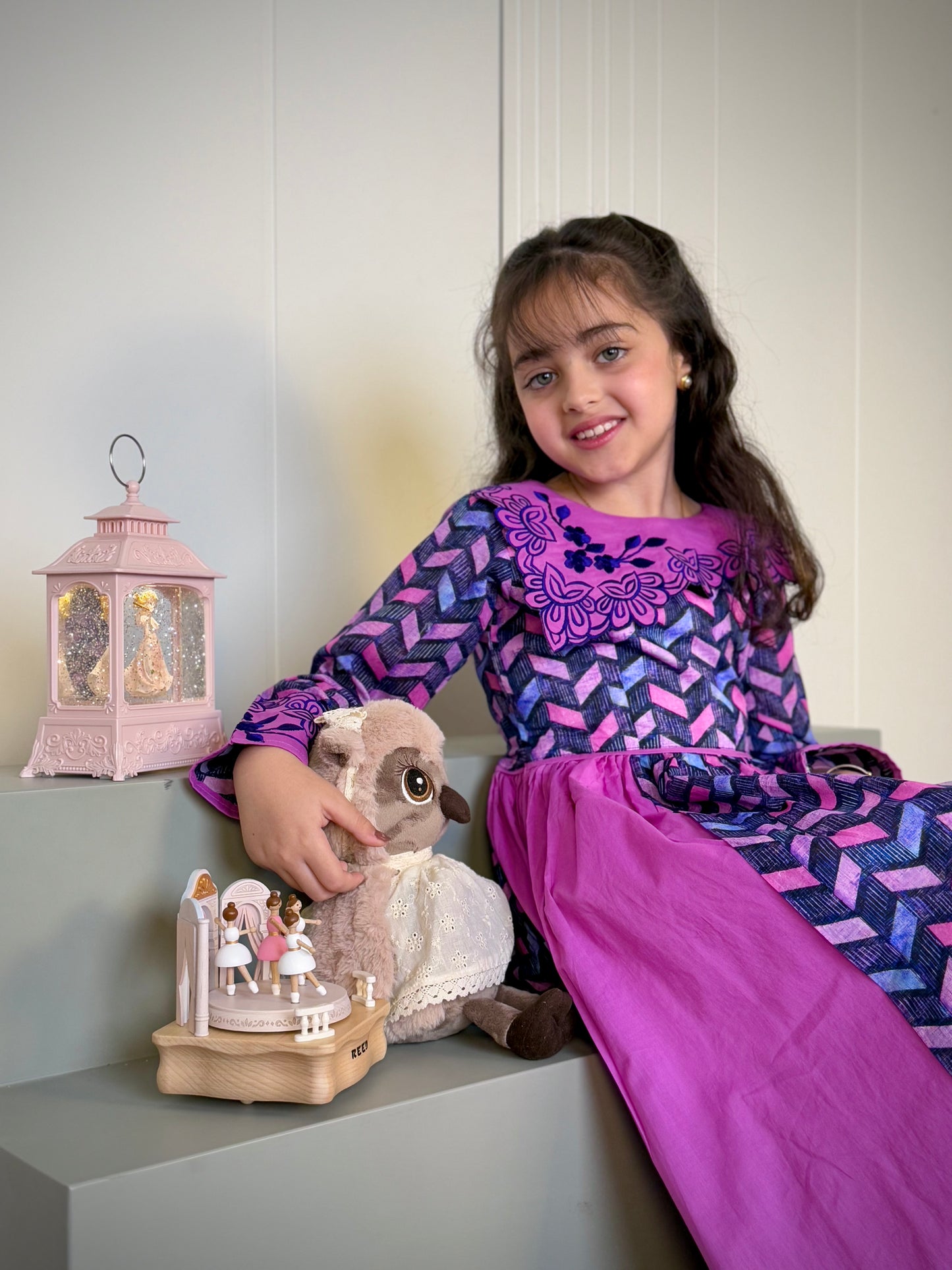 فستان قطن مع تطريز