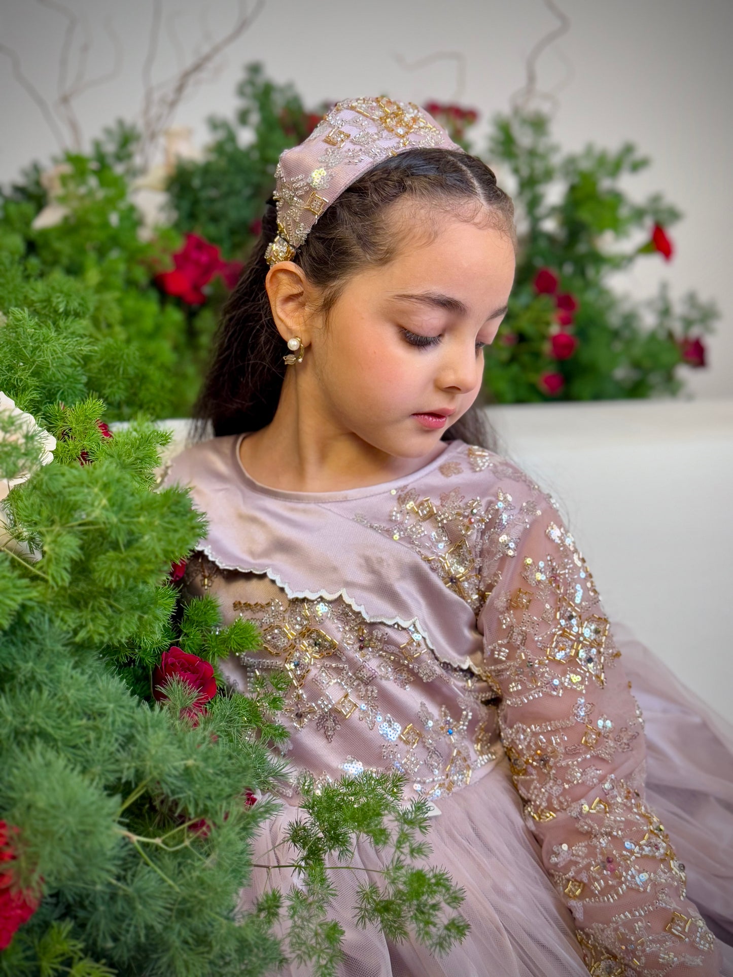 فستان شك مع حرير وتور