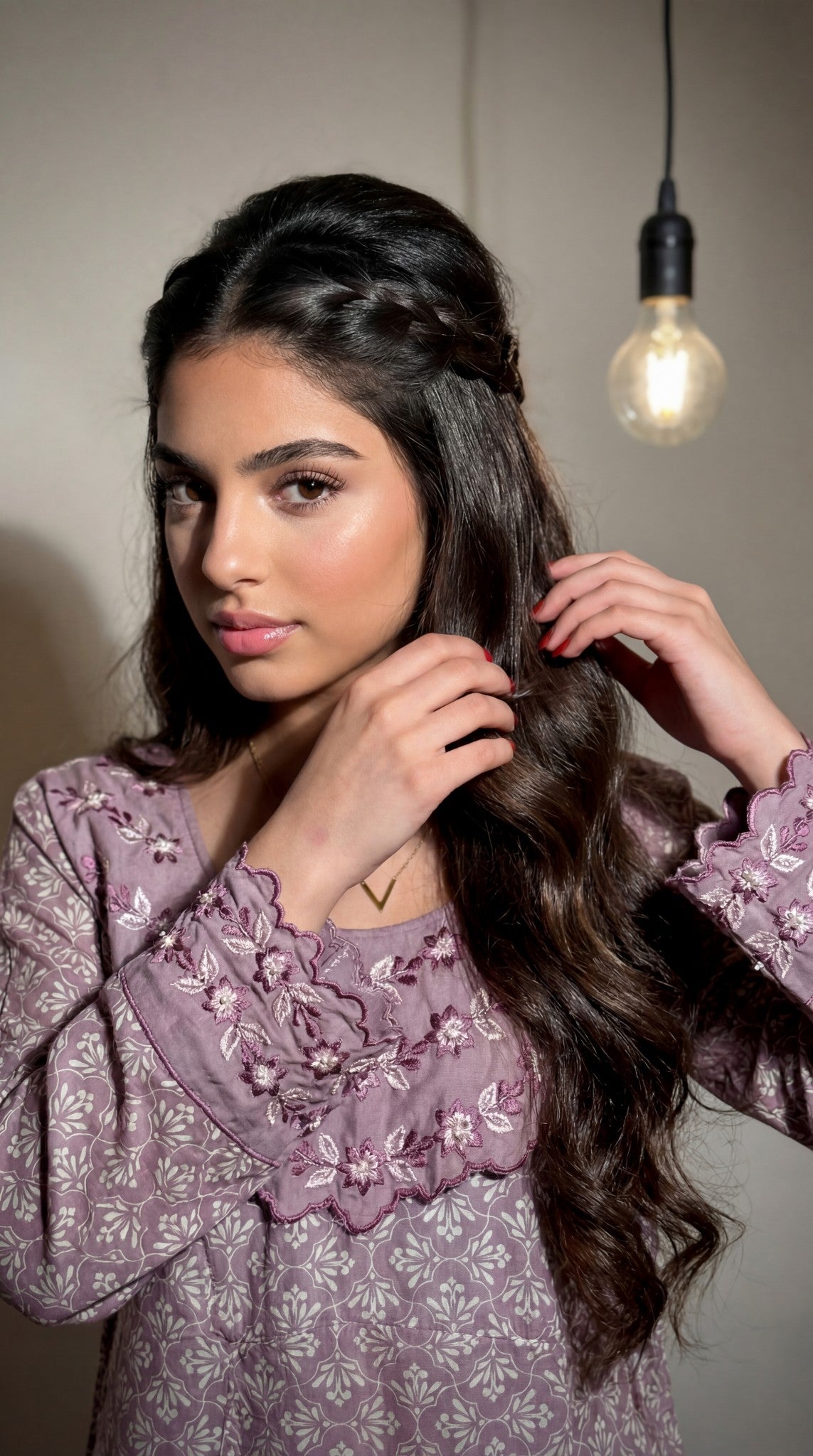 جلابية قطن تطريز مع شغل شك