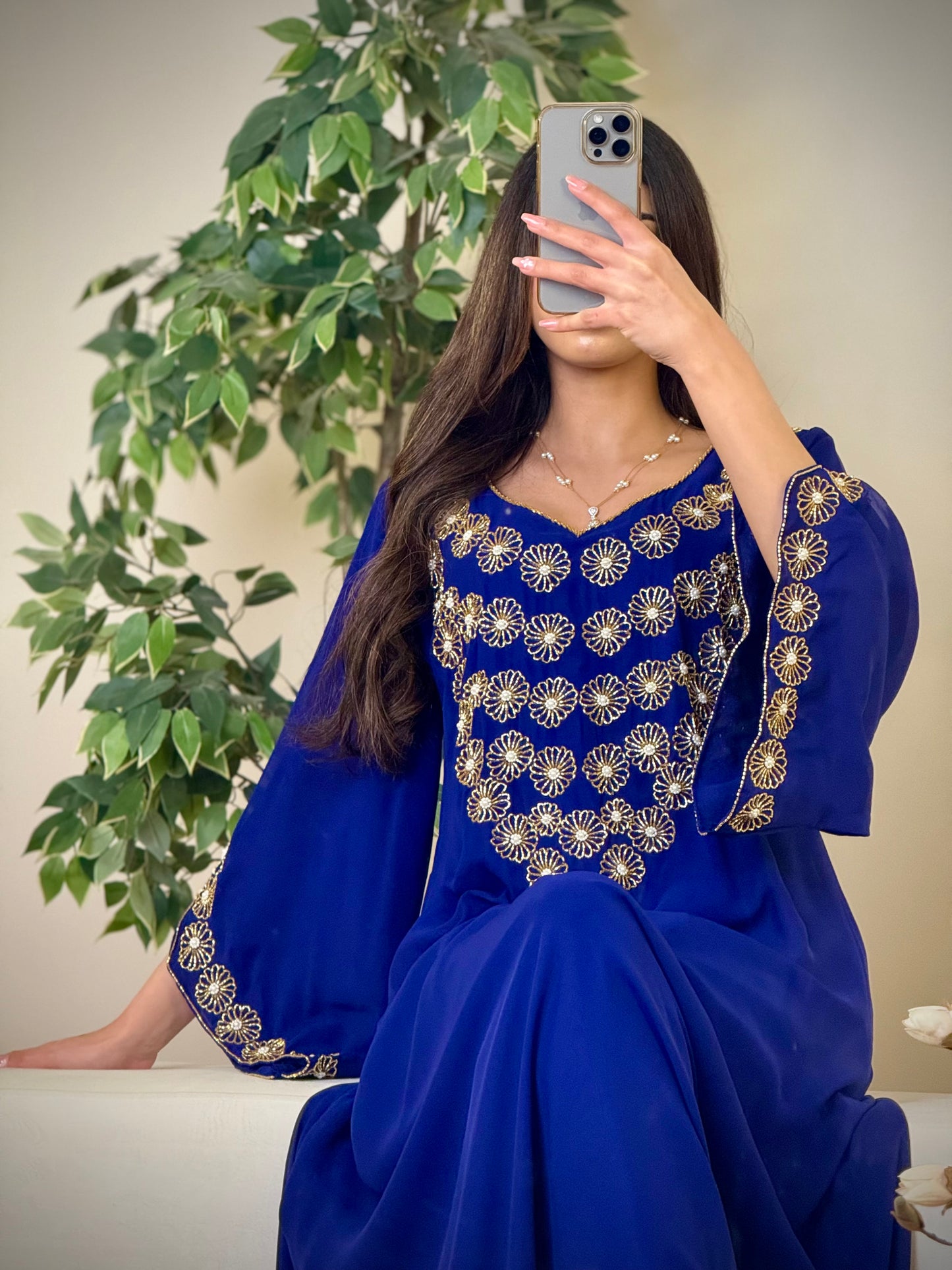 شيفون  شغل شك مع تطريز