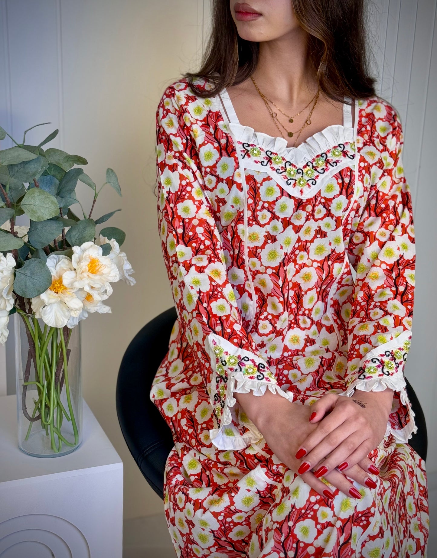 جلابية قطن دجتل مع شك