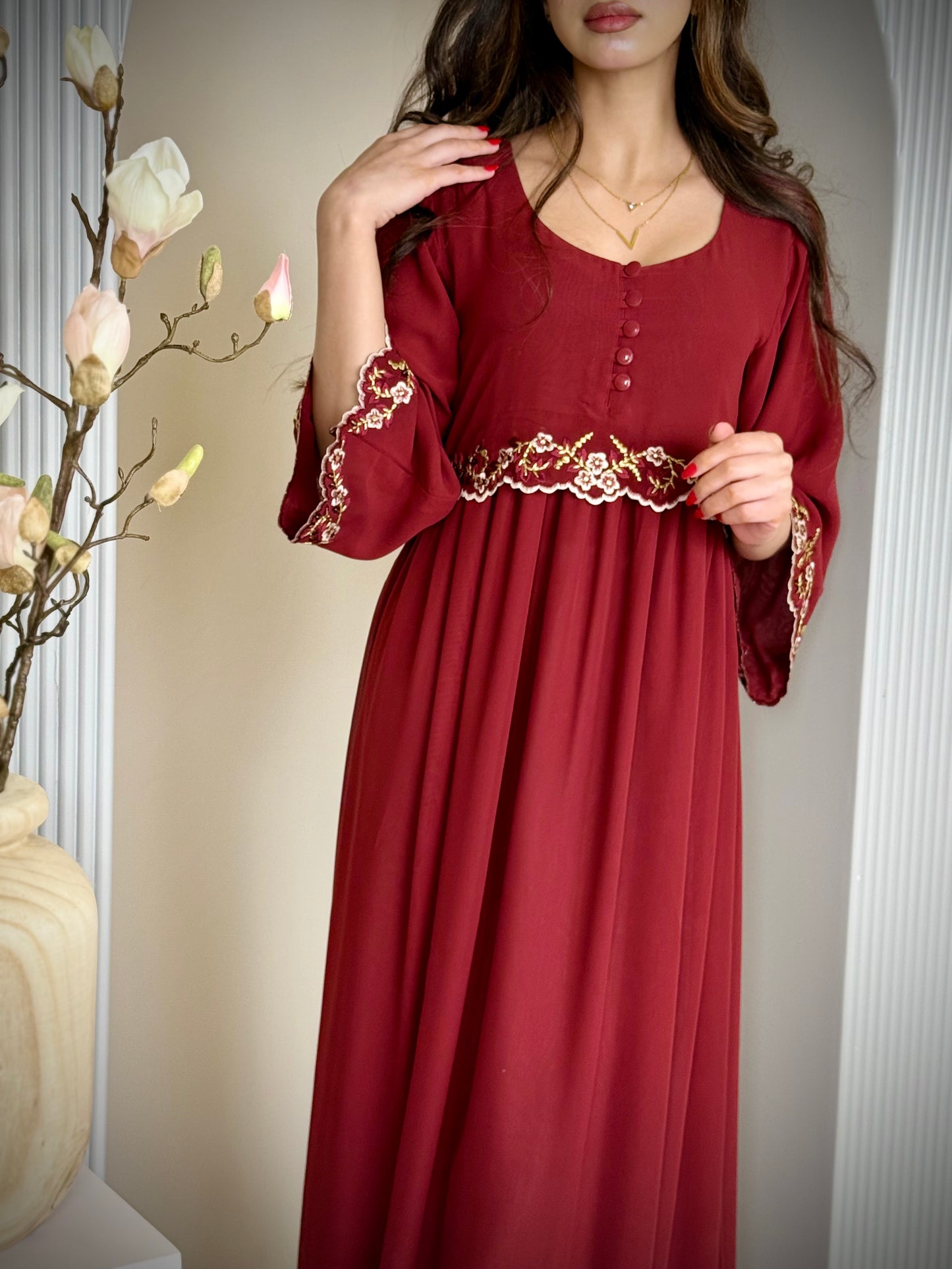 شيفون مع تطريز