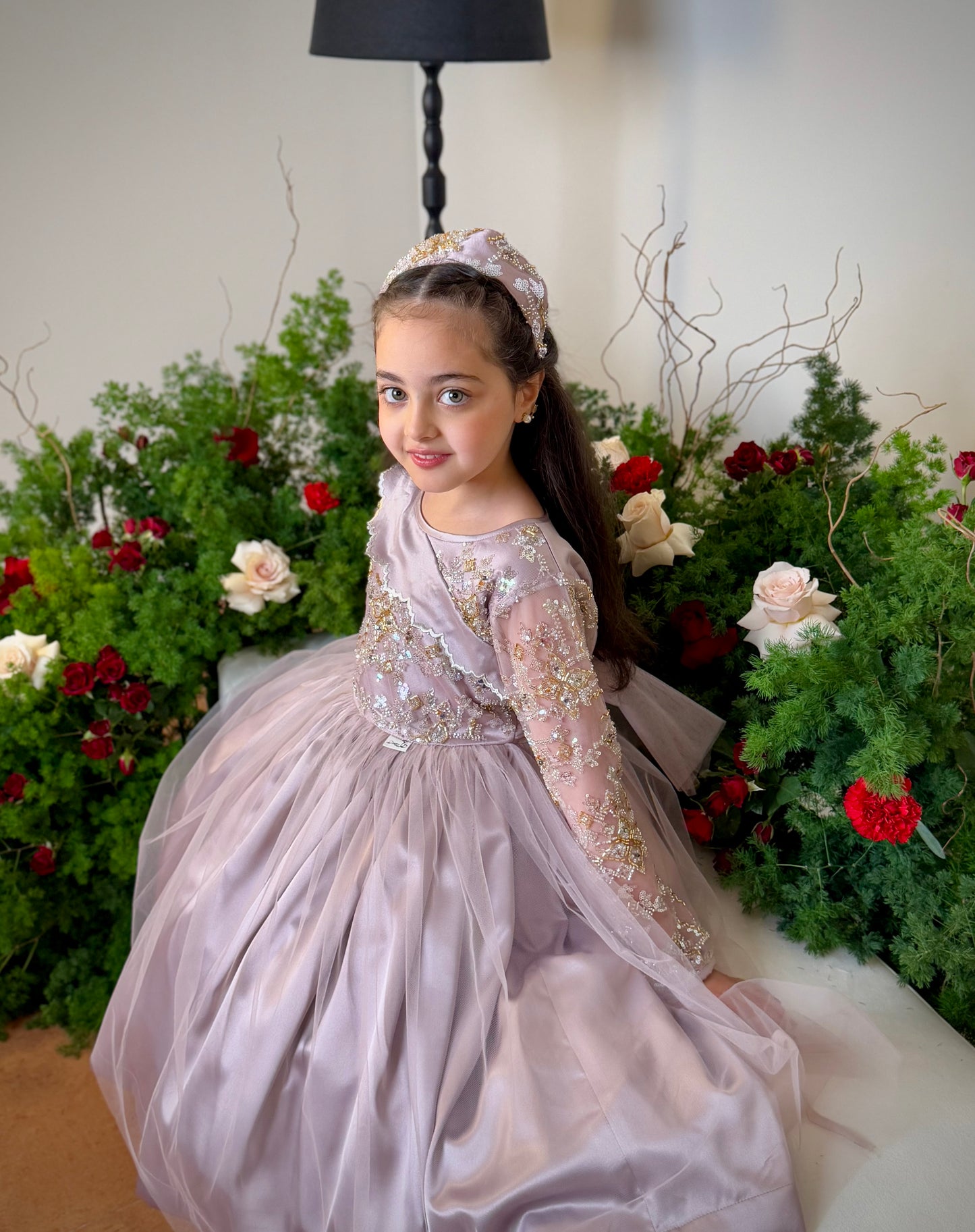 فستان شك مع حرير وتور