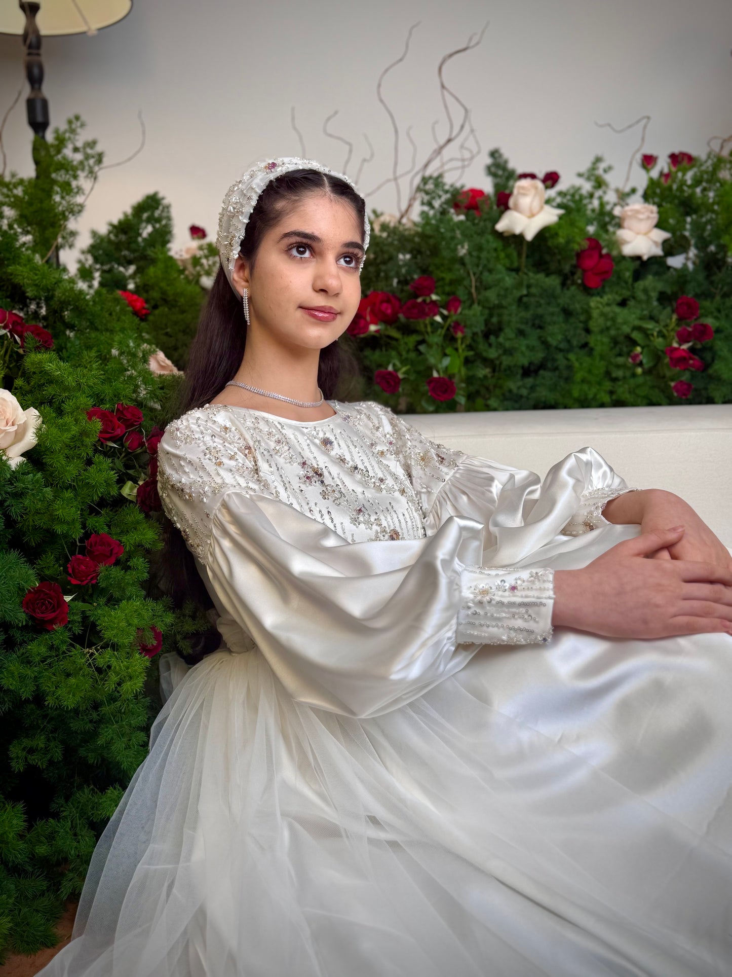 فستان شك مع حرير وتور