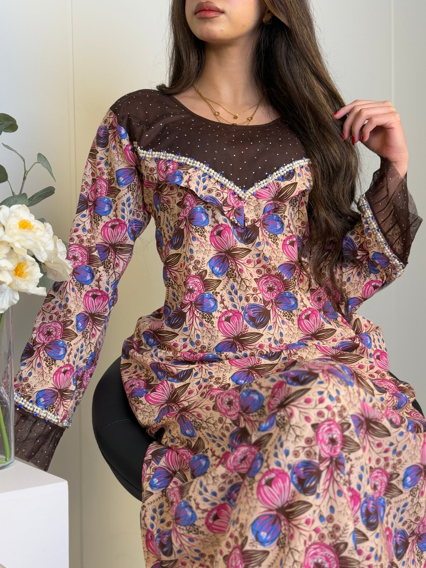 جلابية قطن دجتل مع تور ريمبو وشك