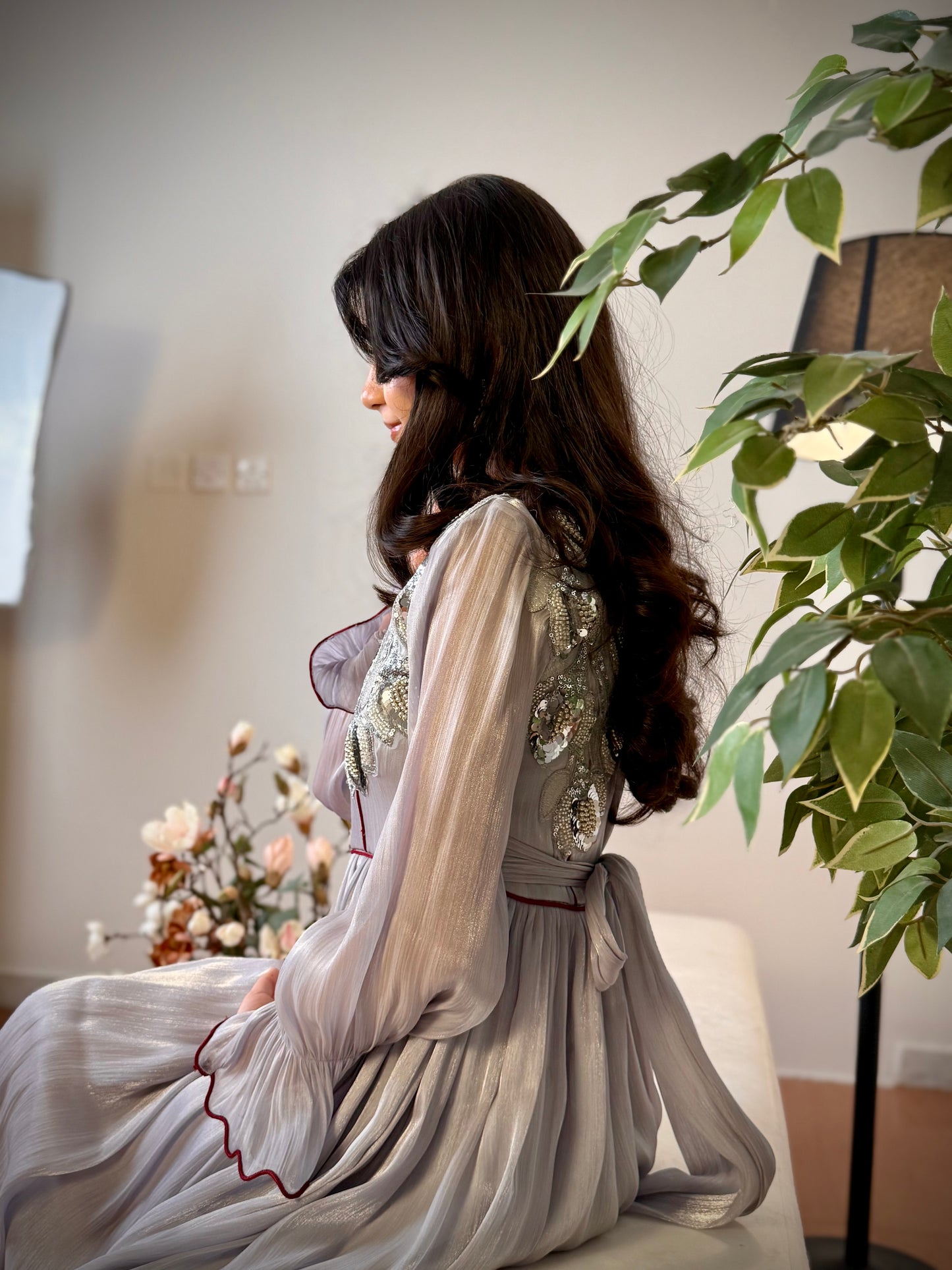 فستان  اورجنزا  مع دانتيل شك