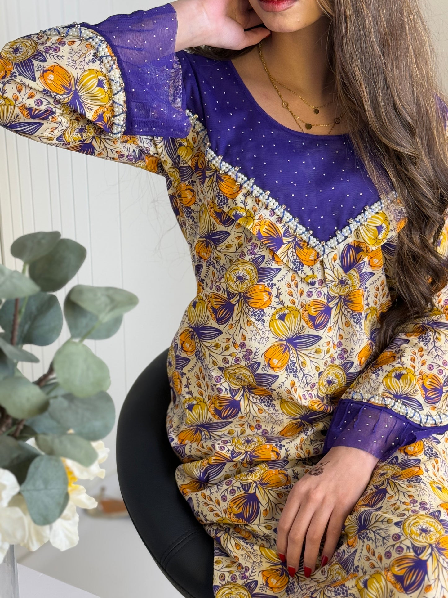 جلابية قطن دجتل مع تور ريمبو وشك