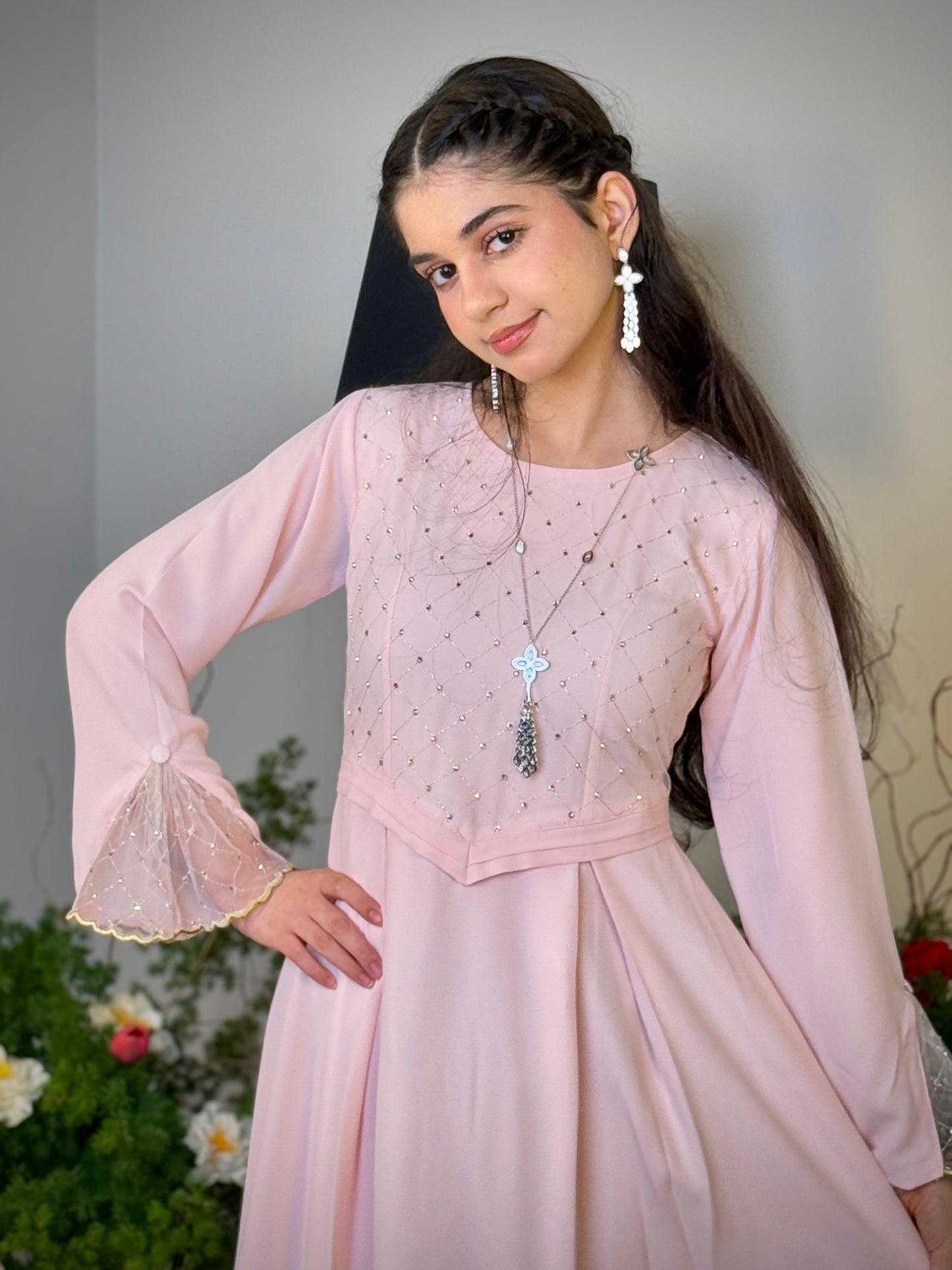 فستان من الكريب مع تور مزراي وريمبو