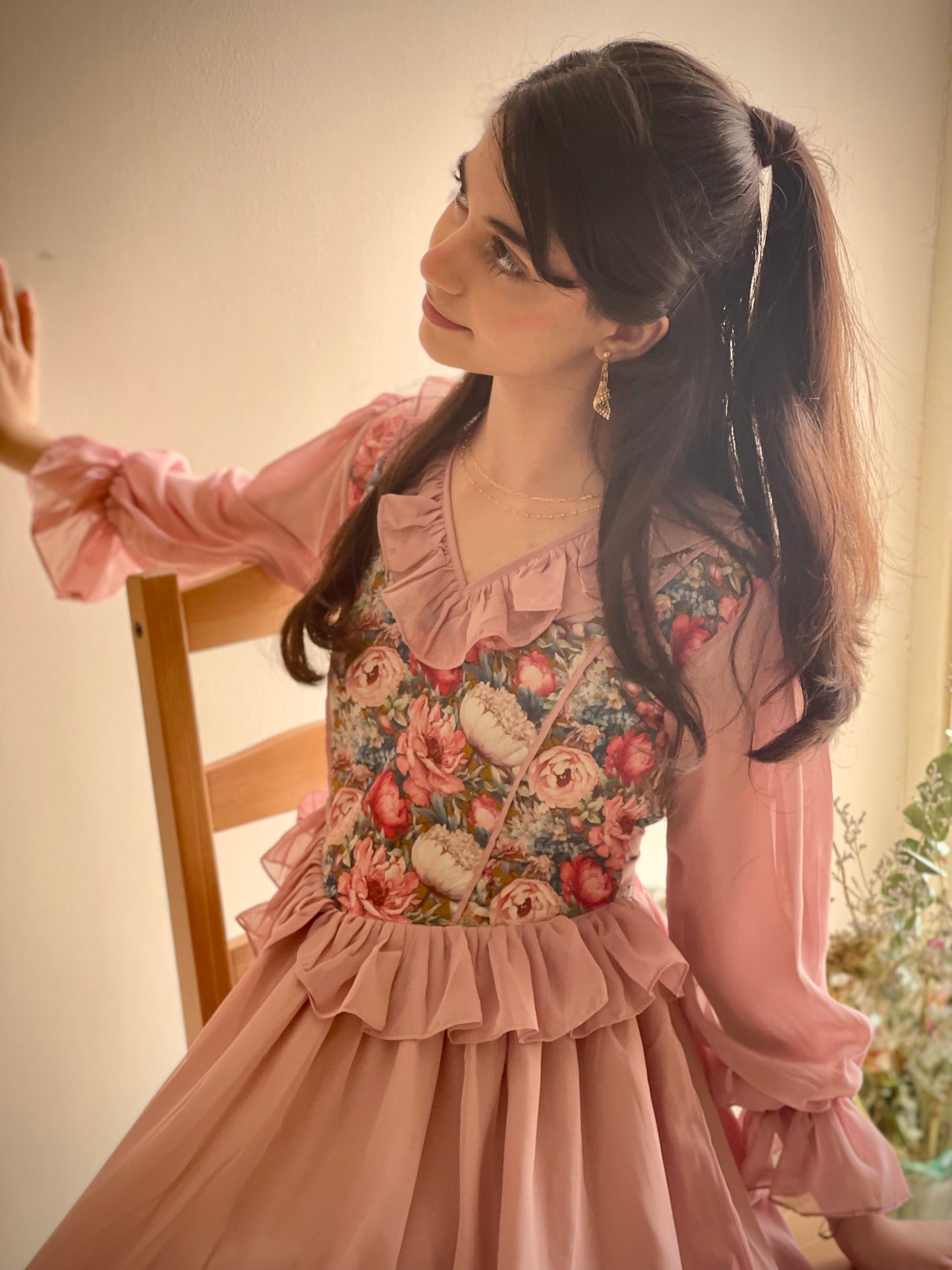 فستان من الشيفون وصدريه من القطن