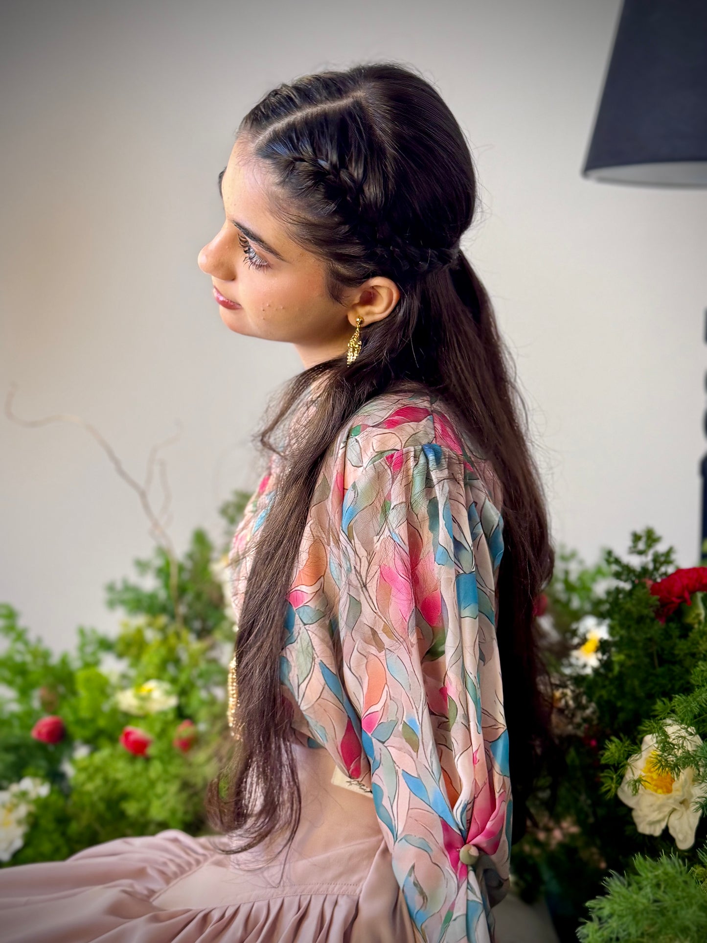 قميص شيفون وتنوره حرير تطريز103