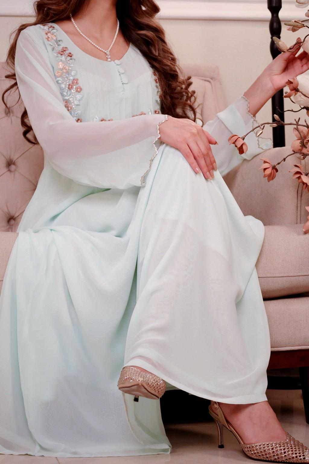 دبل شيفون مطرز