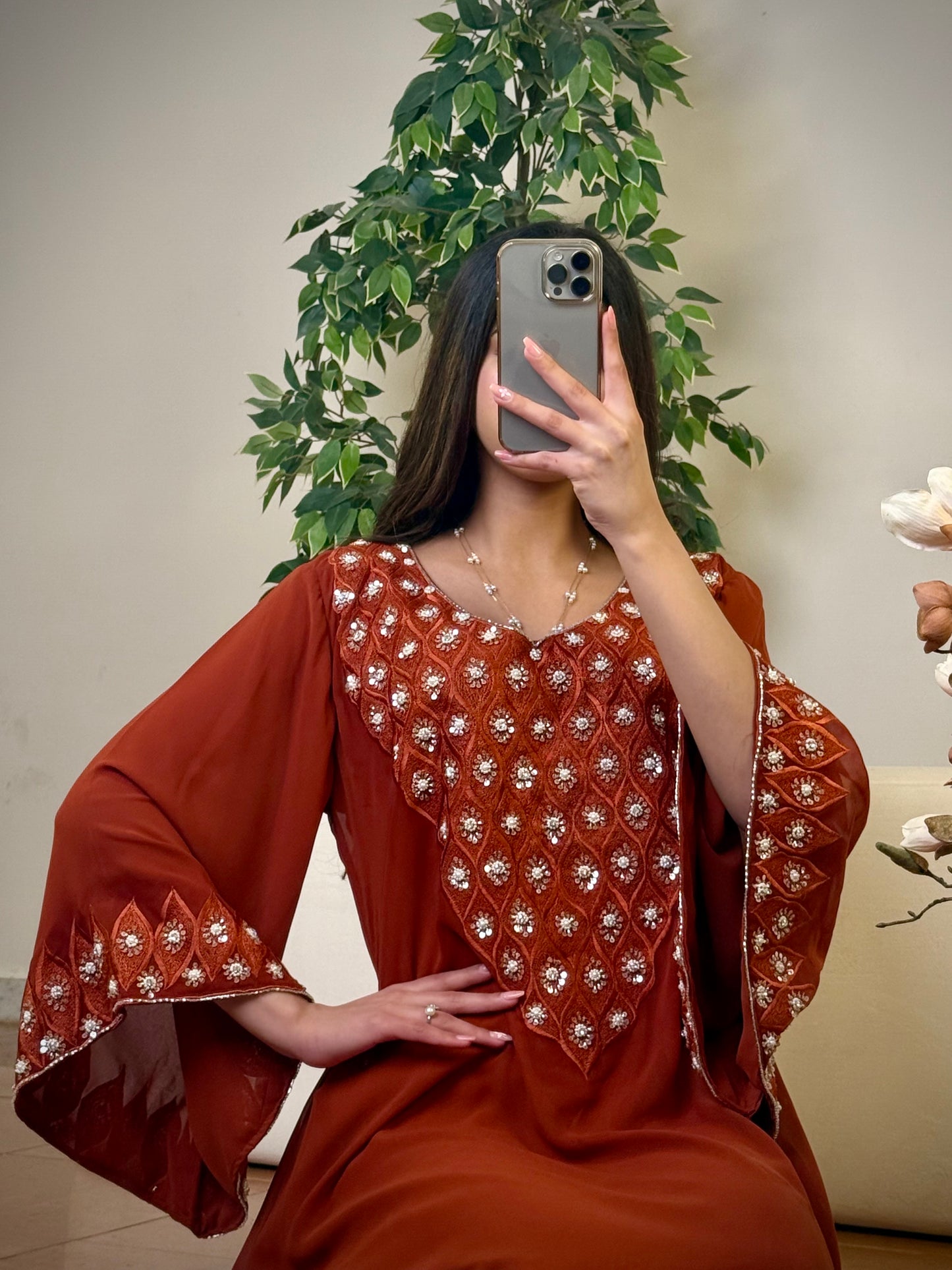 شيفون  شغل شك مع تطريز