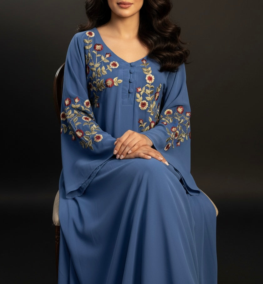 دبل شيفون مطرز