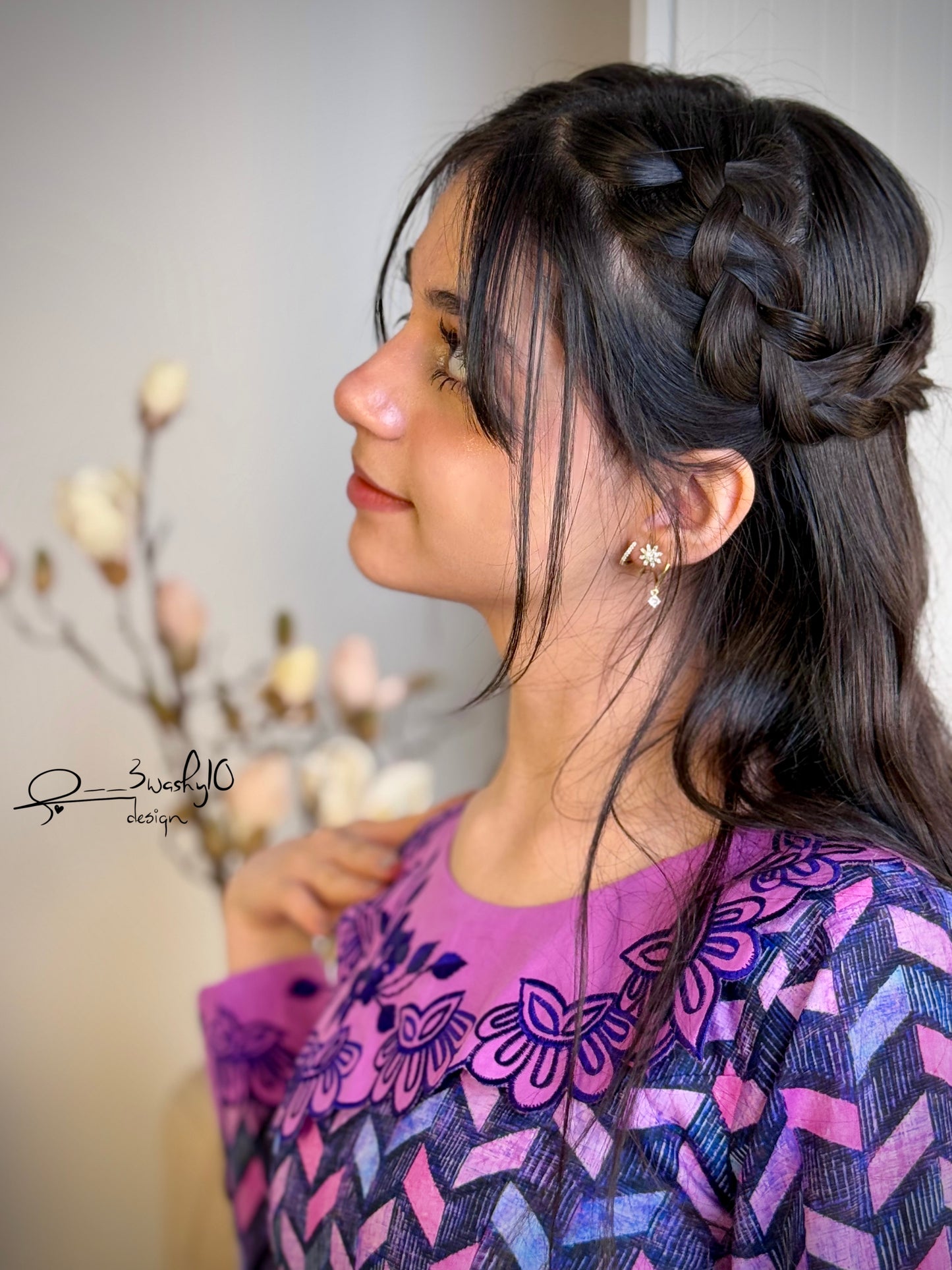 فستان قطن مع تطريز