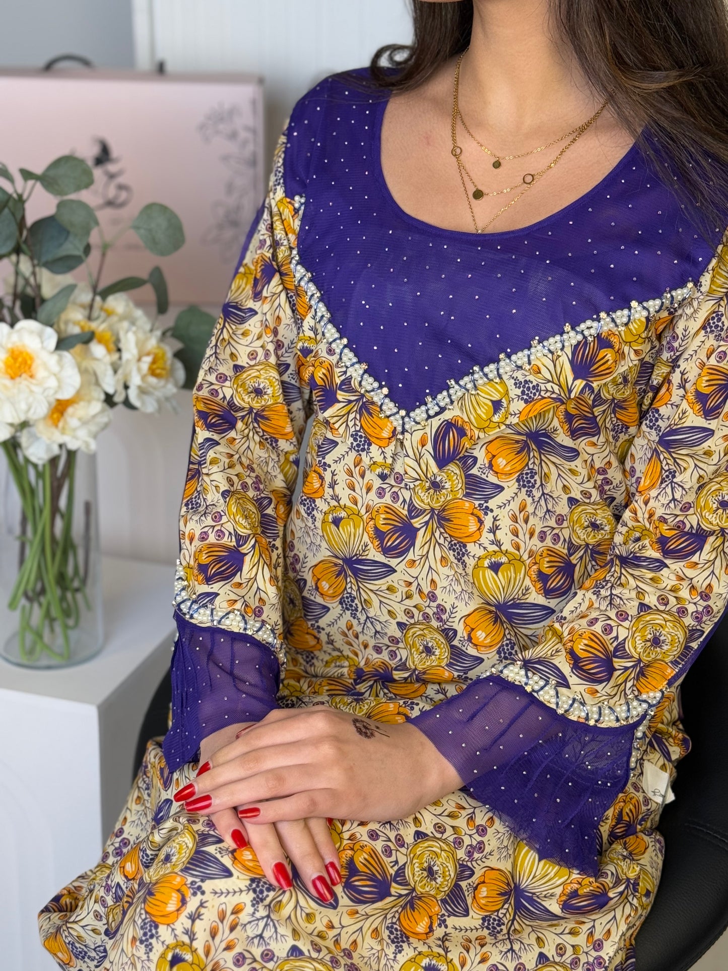 جلابية قطن دجتل مع تور ريمبو وشك