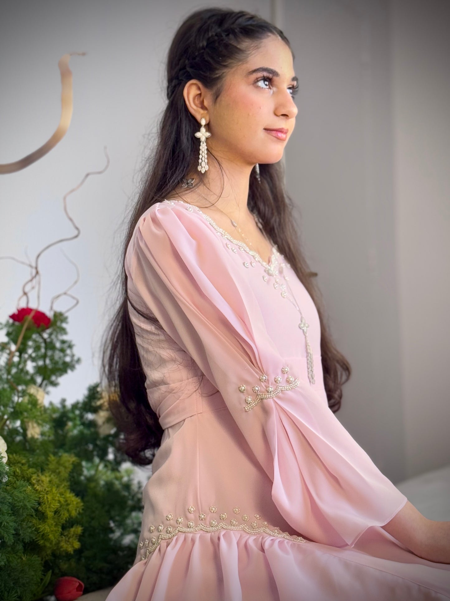 فستان من الحرير الالماس  مع شك