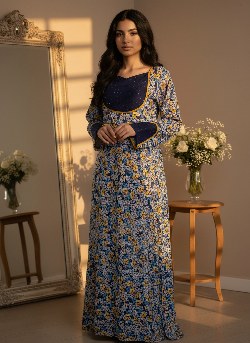 جلابية قطن مع وريمبو