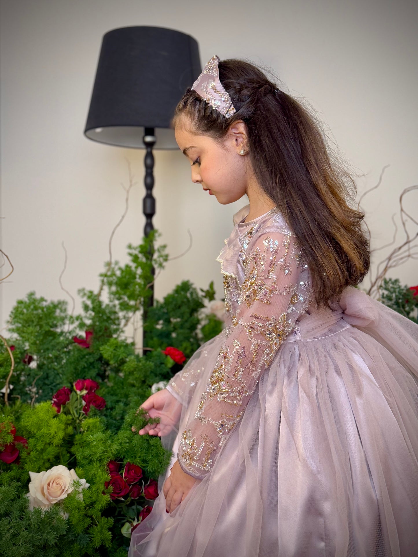 فستان شك مع حرير وتور