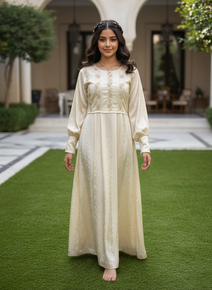 درس من الحرير المزراي   وتطريز مع شك