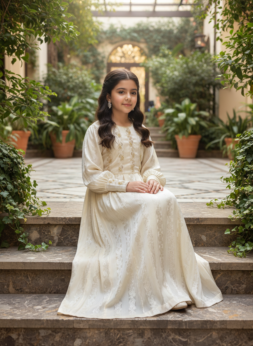 درس من الحرير المزراي   وتطريز مع شك