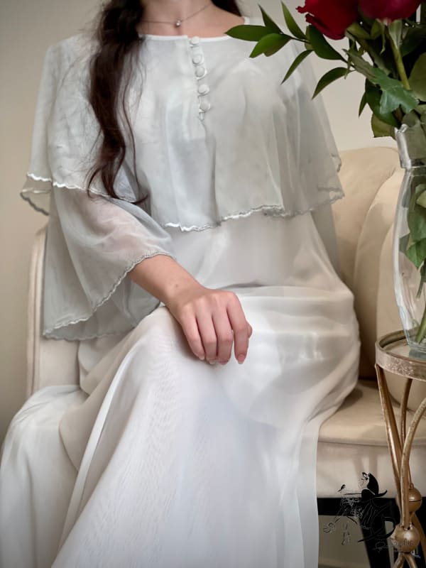 جلابيه دبل شيفون مع تور مطرز حواف