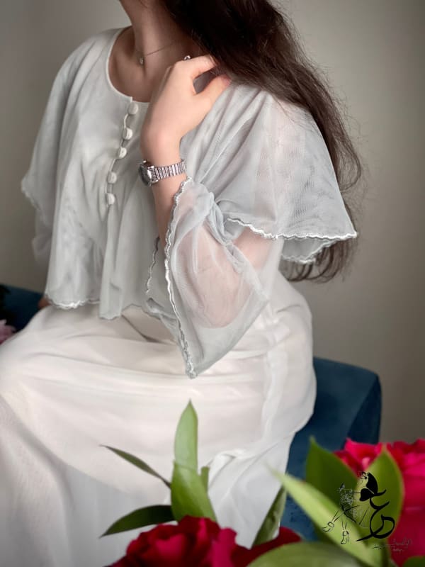 جلابيه دبل شيفون مع تور مطرز حواف