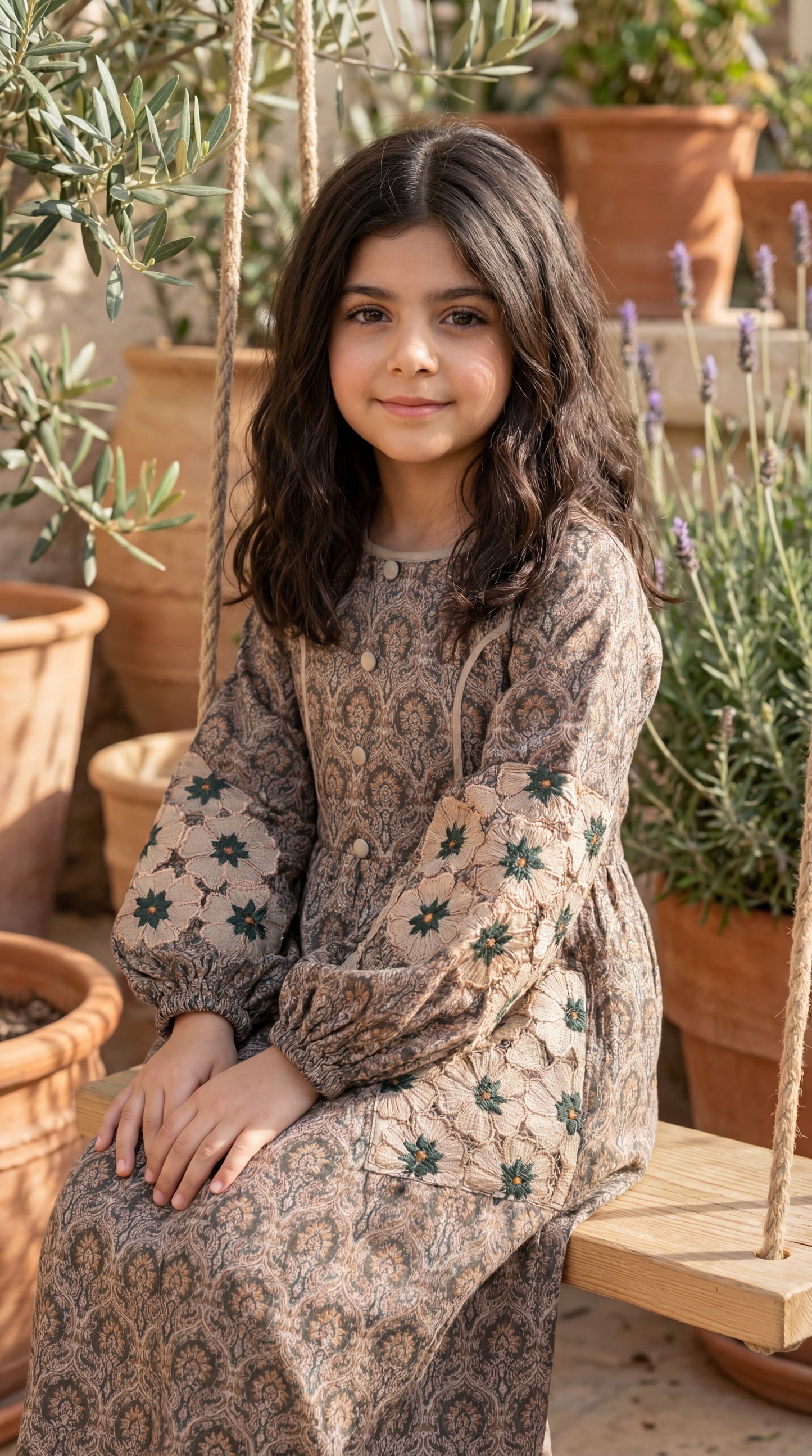 فستان قطن مع تطريز مفرغ ودمج الساده