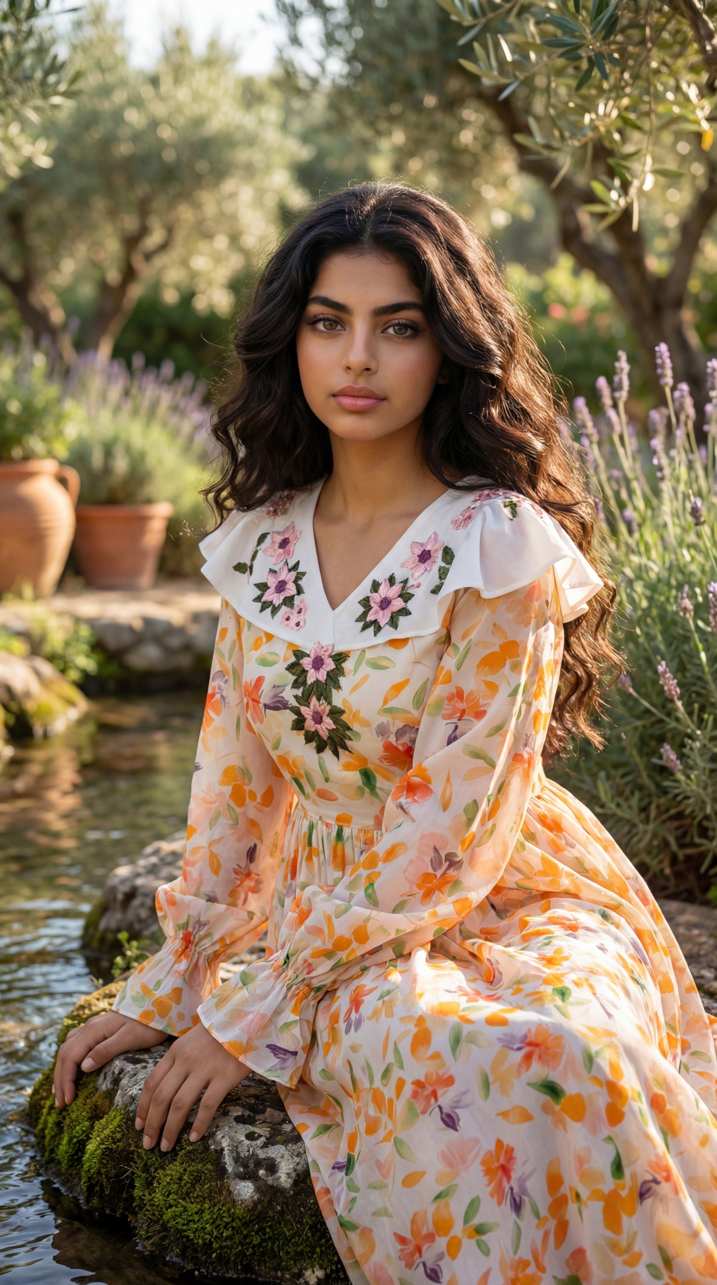 فستان قطن مع تطريز ودمج الساده 2