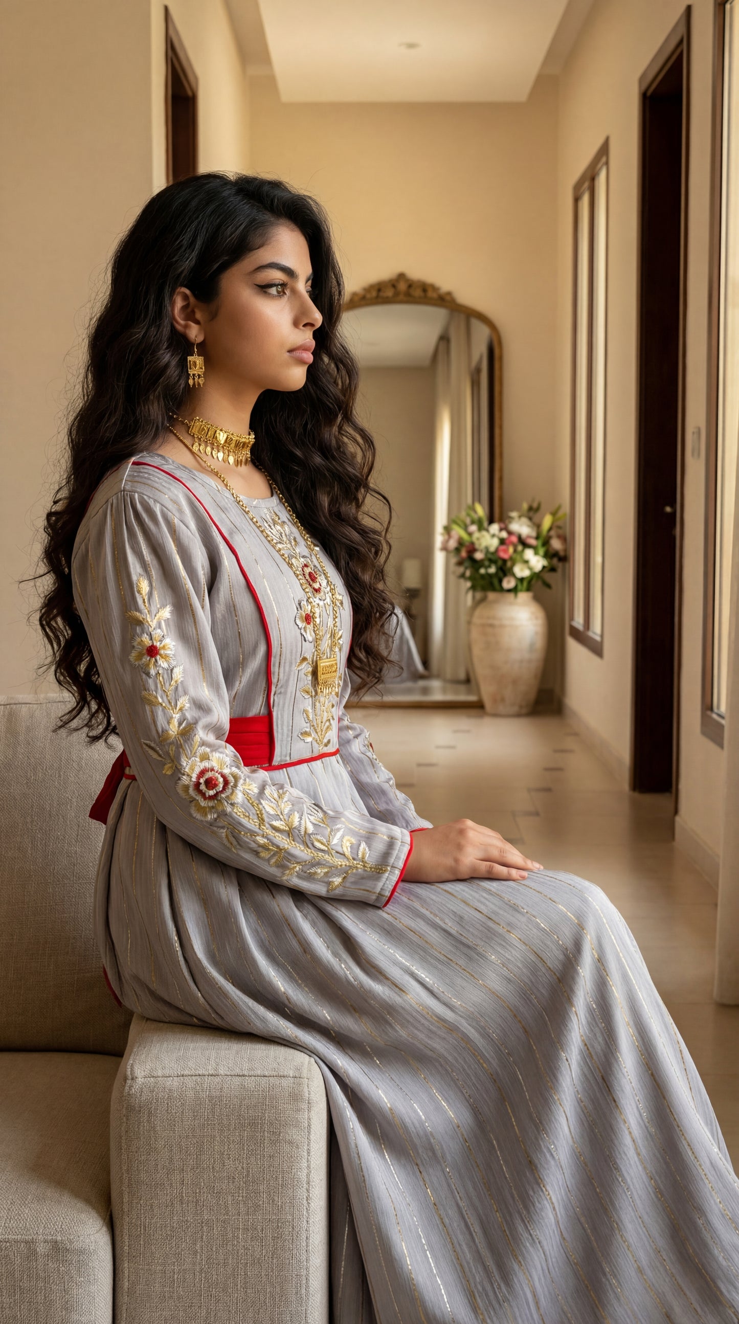 درس من الحرير المزراي وتطريز