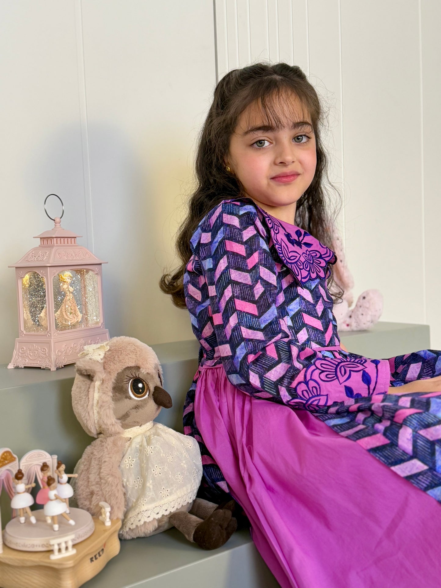 فستان قطن مع تطريز