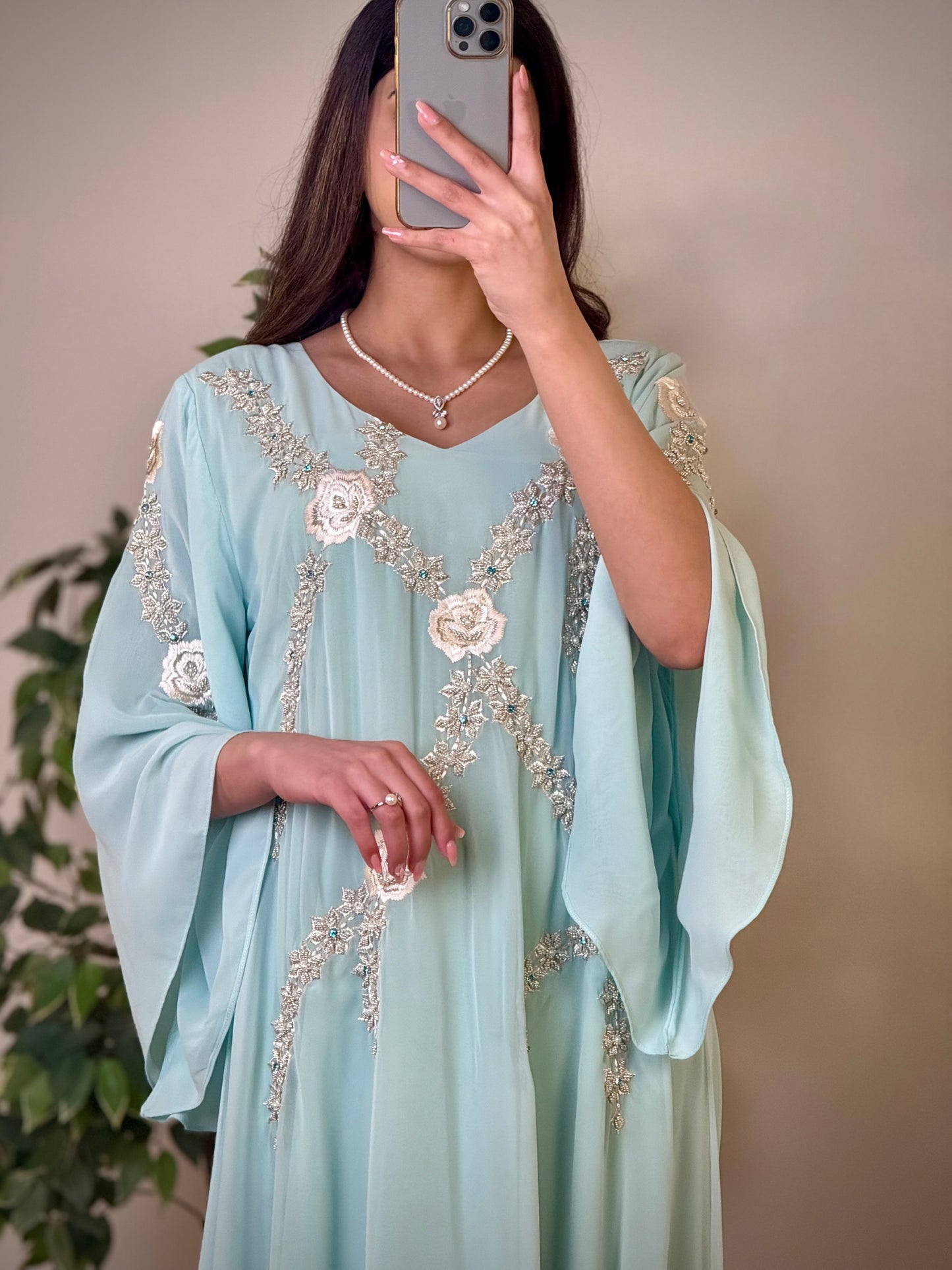 شيفون  شغل شك مع تطريز