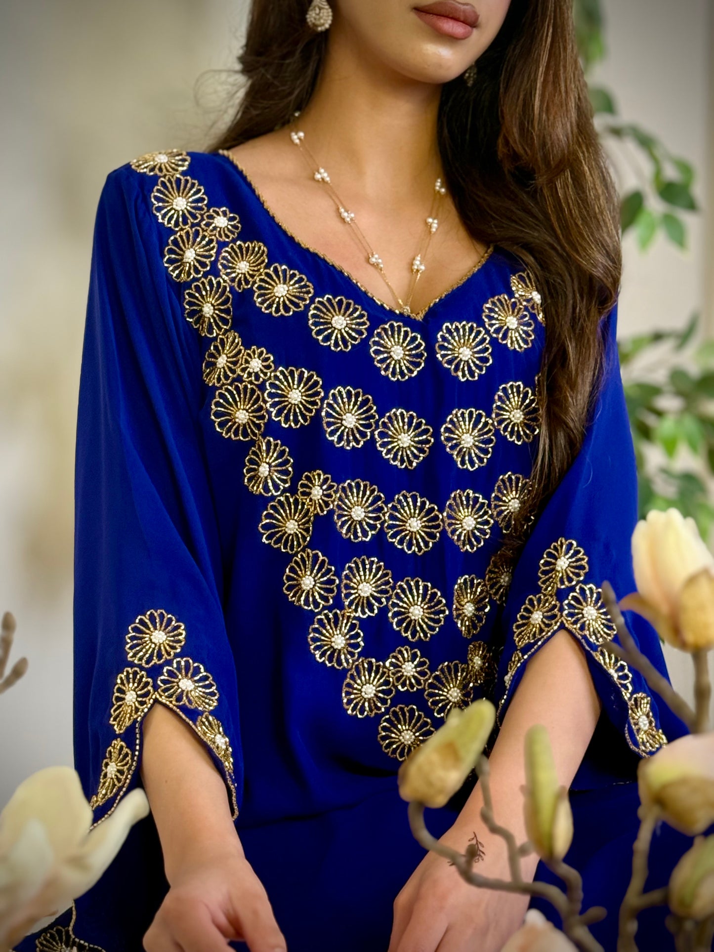 شيفون  شغل شك مع تطريز