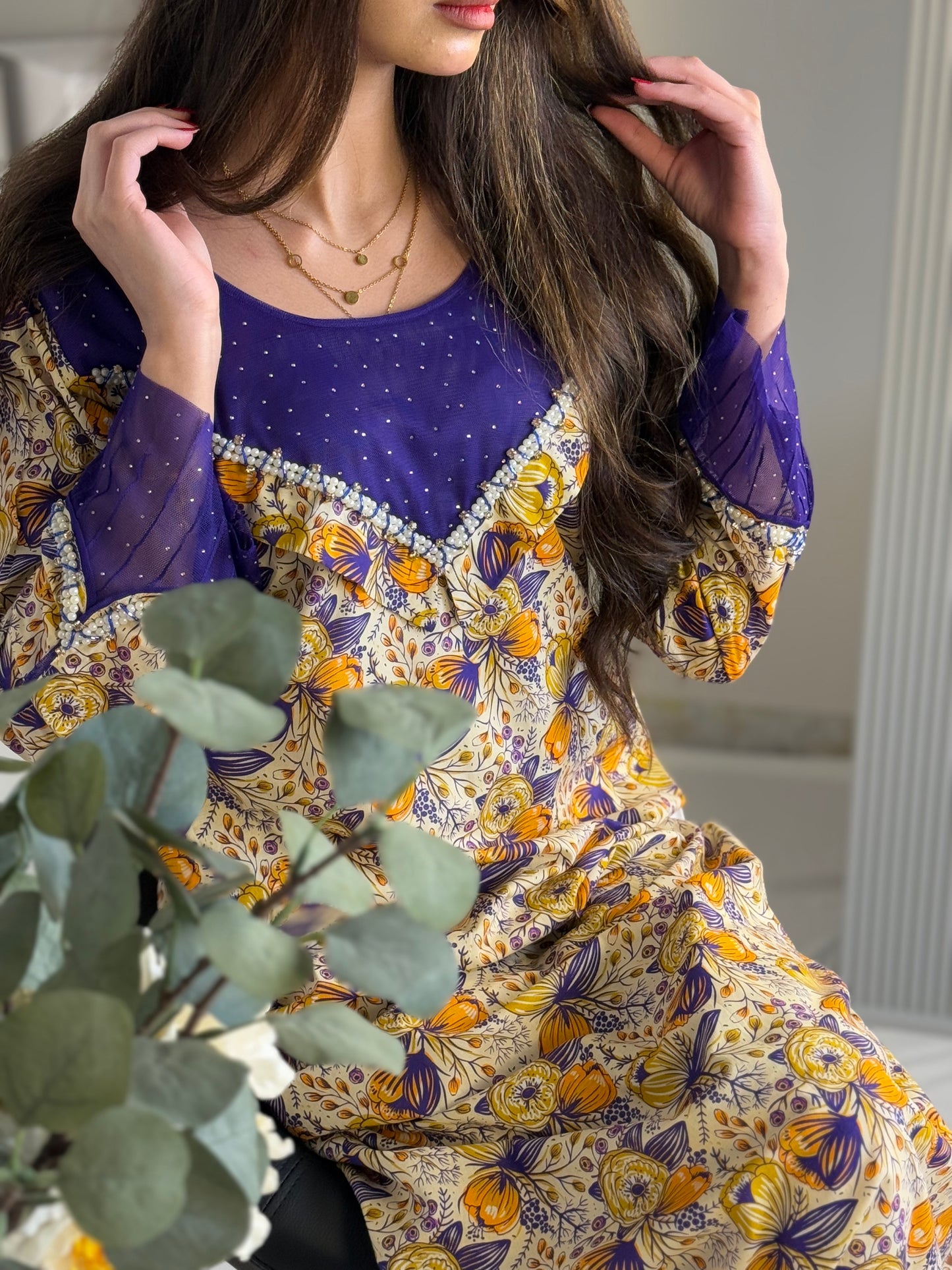 جلابية قطن دجتل مع تور ريمبو وشك