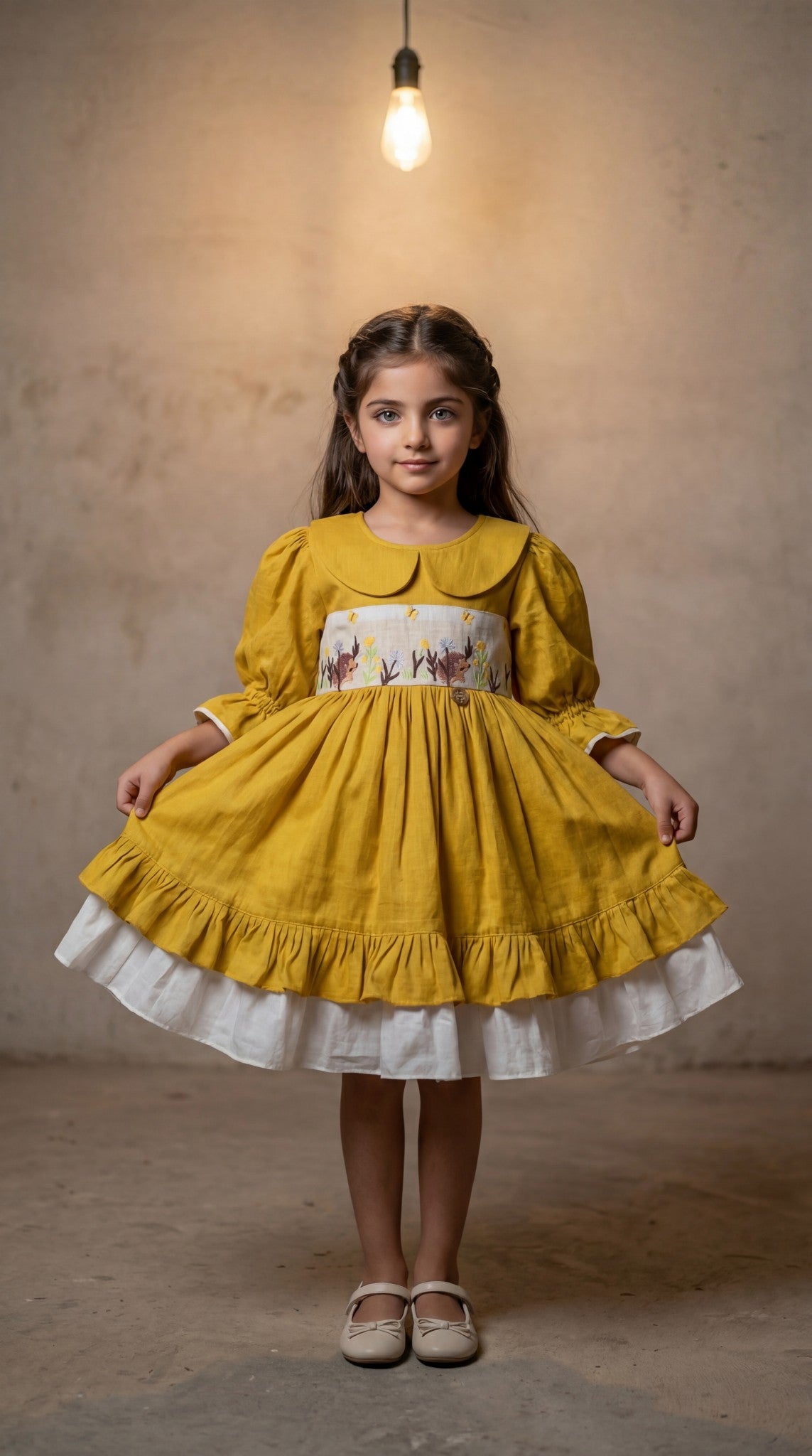 فستان من اللنن مع تطريز