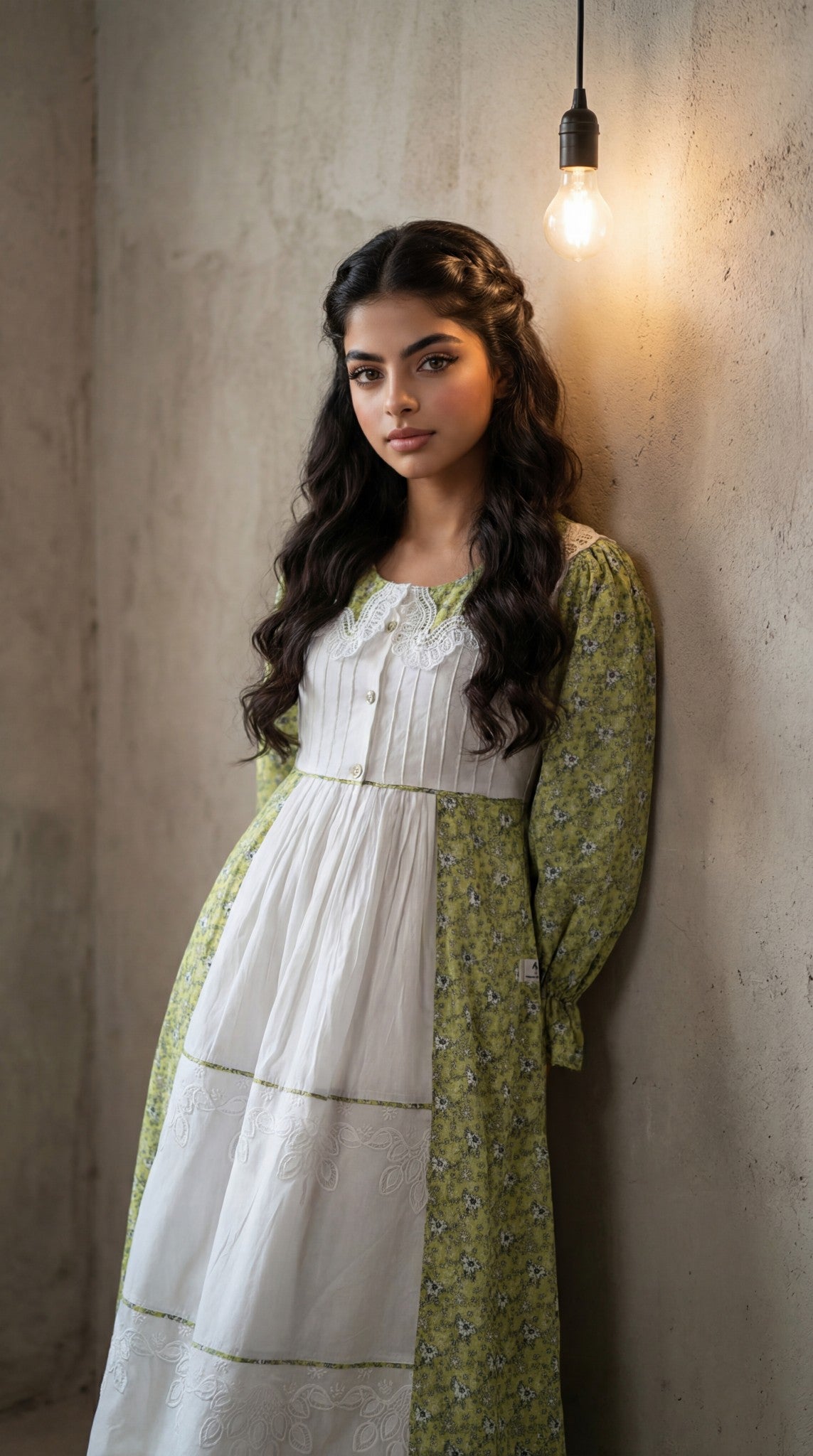 فستان   قطن مع  دانتل