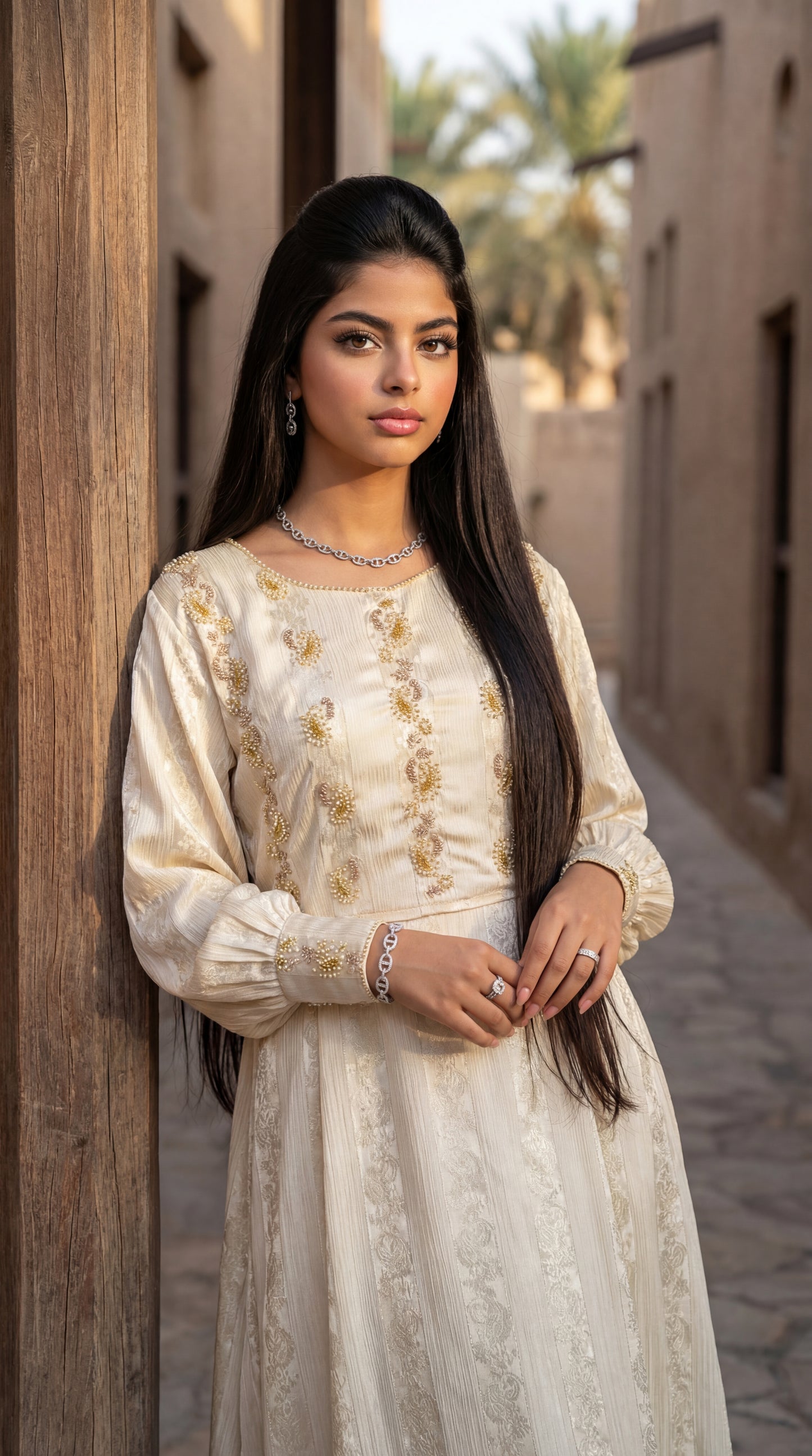 درس من الحرير المزراي   وتطريز مع شك