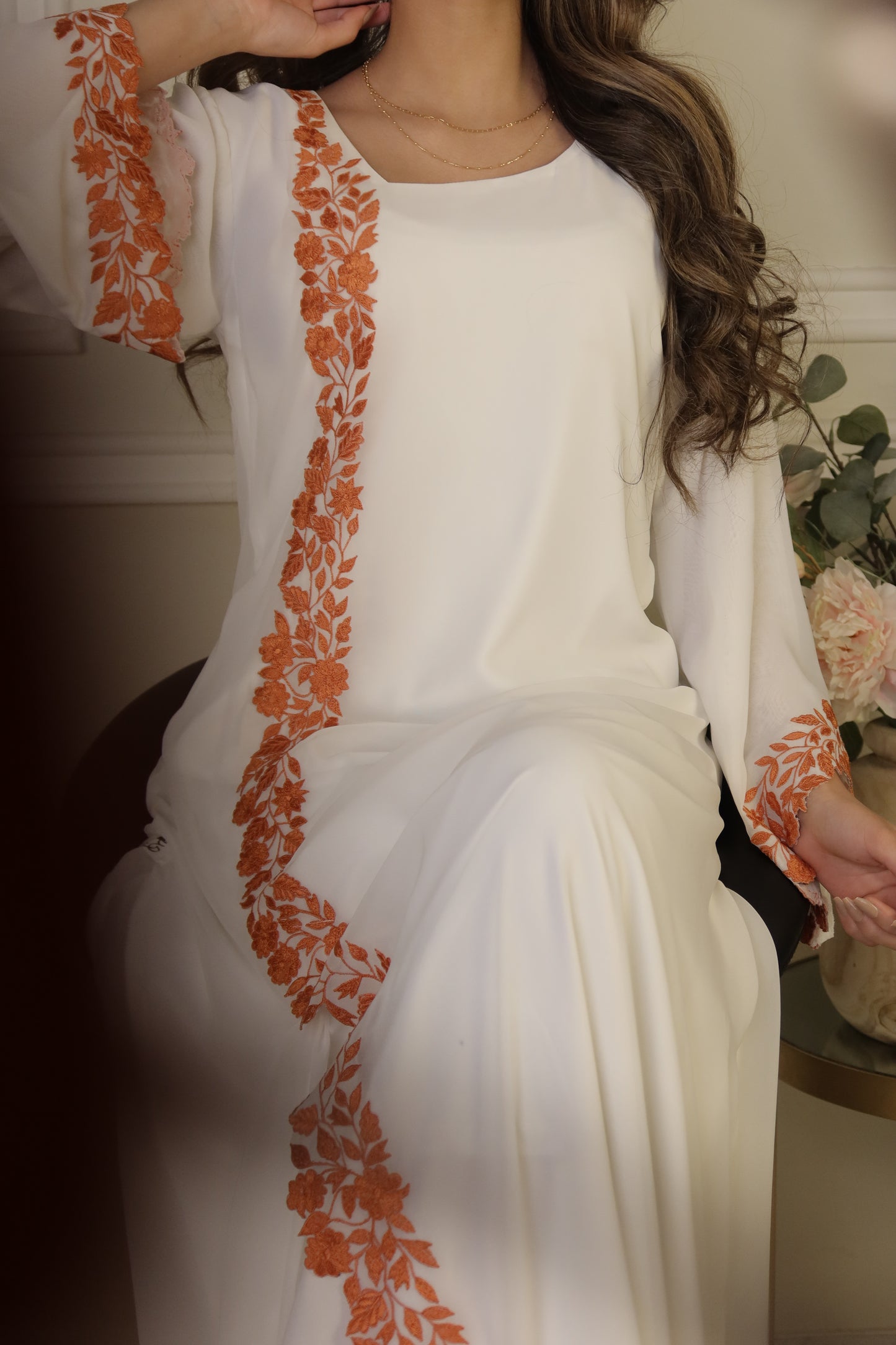 دبل شيفون مطرز