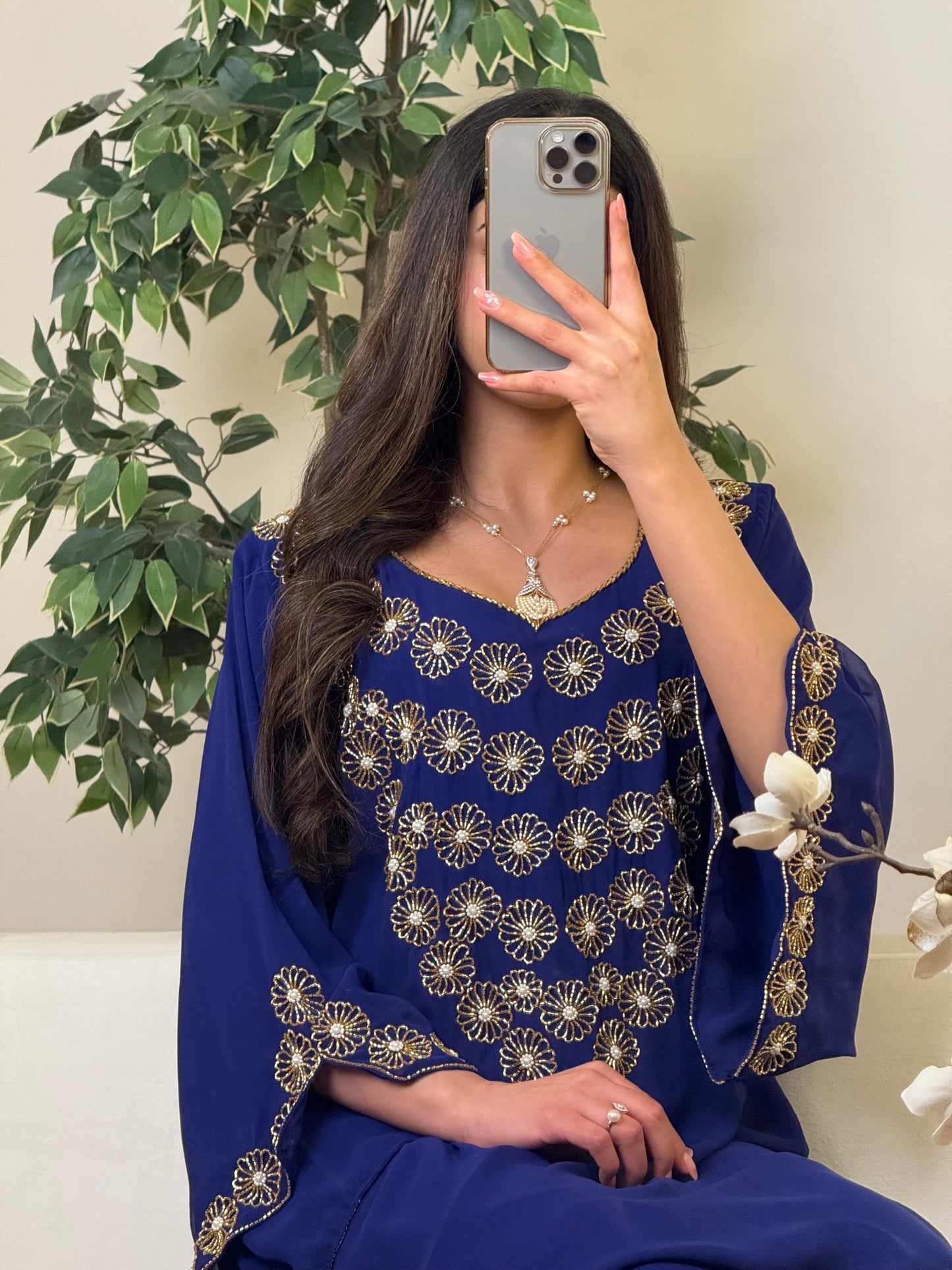 شيفون  شغل شك مع تطريز