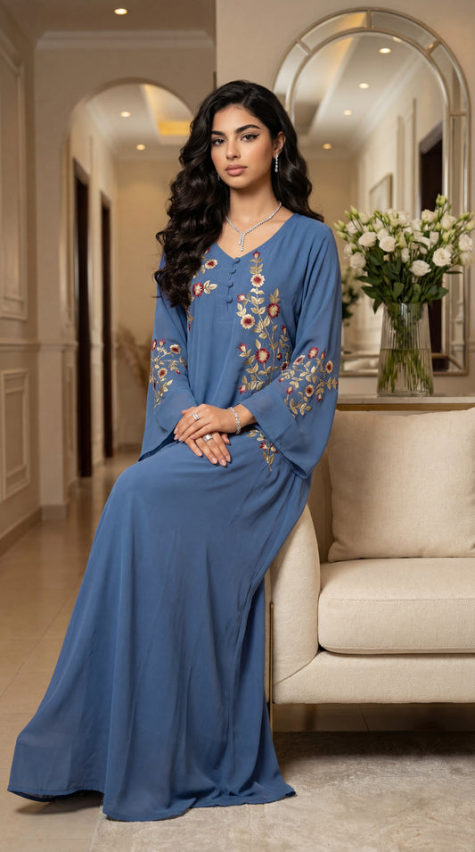 دبل شيفون مطرز