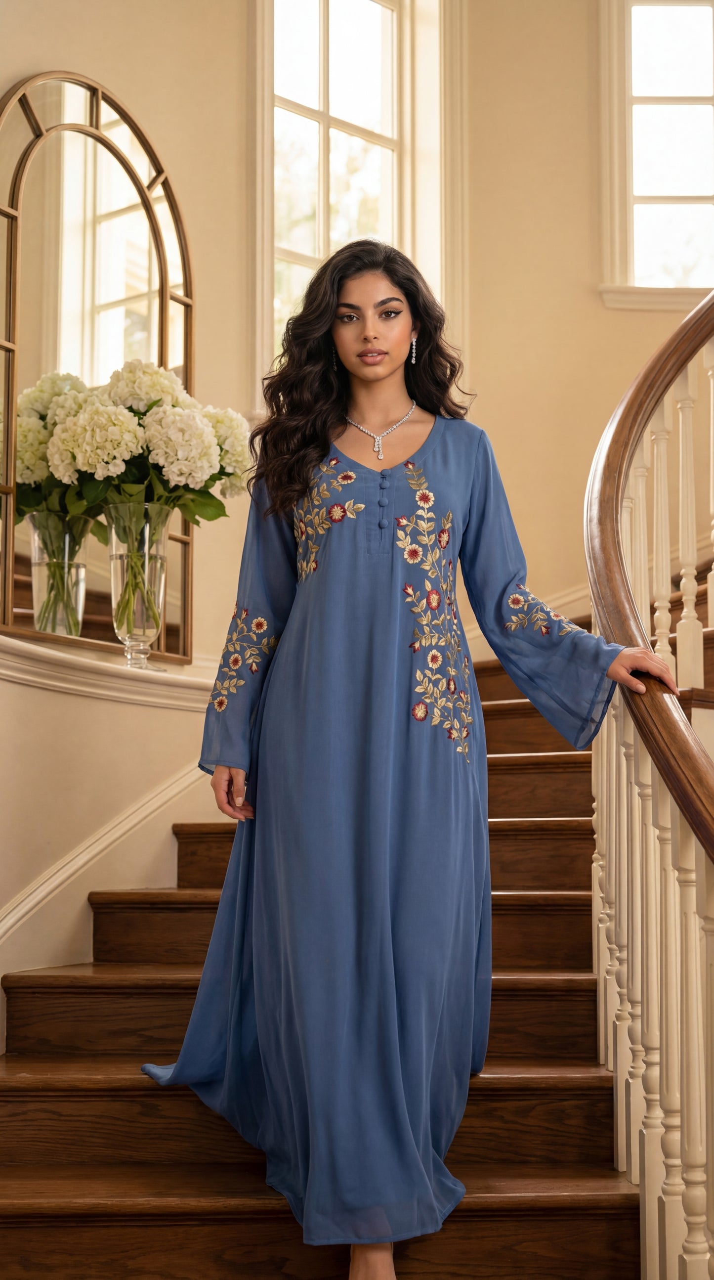 دبل شيفون مطرز