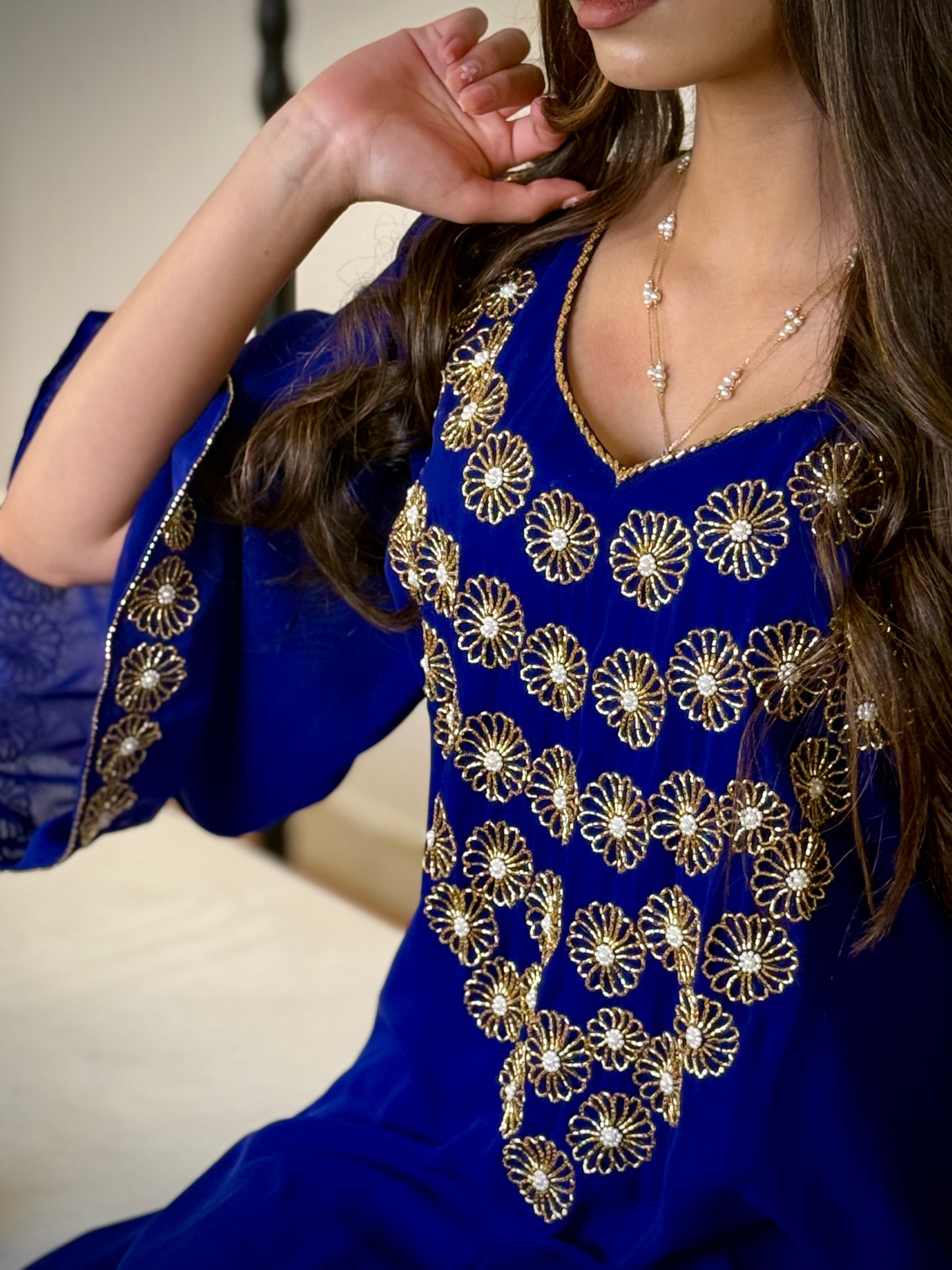 شيفون  شغل شك مع تطريز