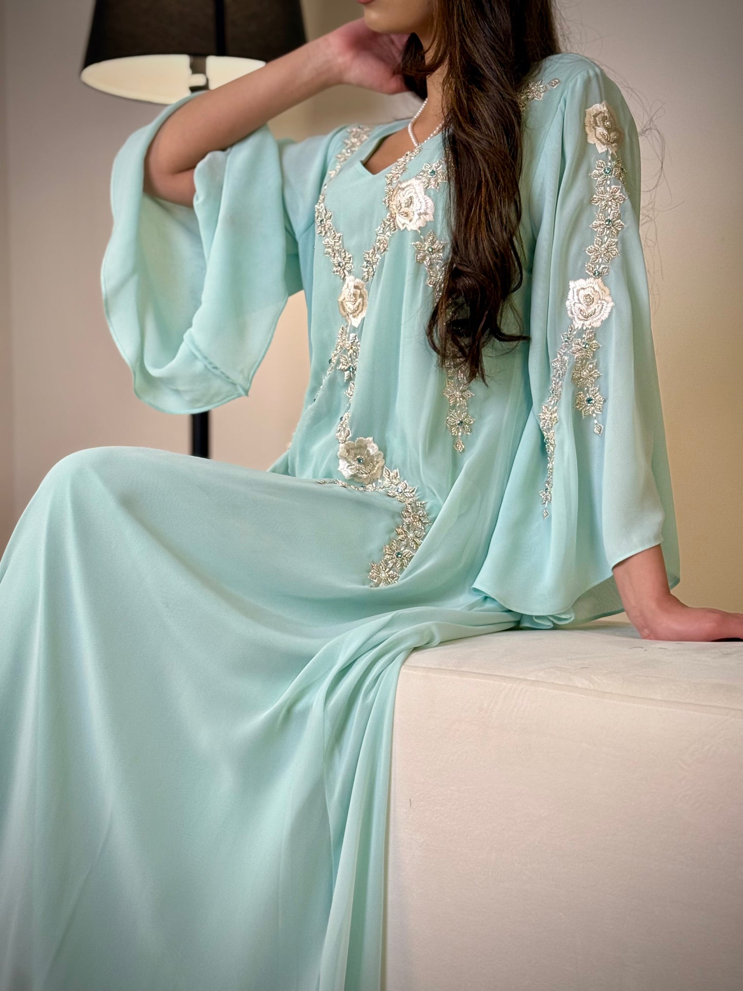 شيفون  شغل شك مع تطريز