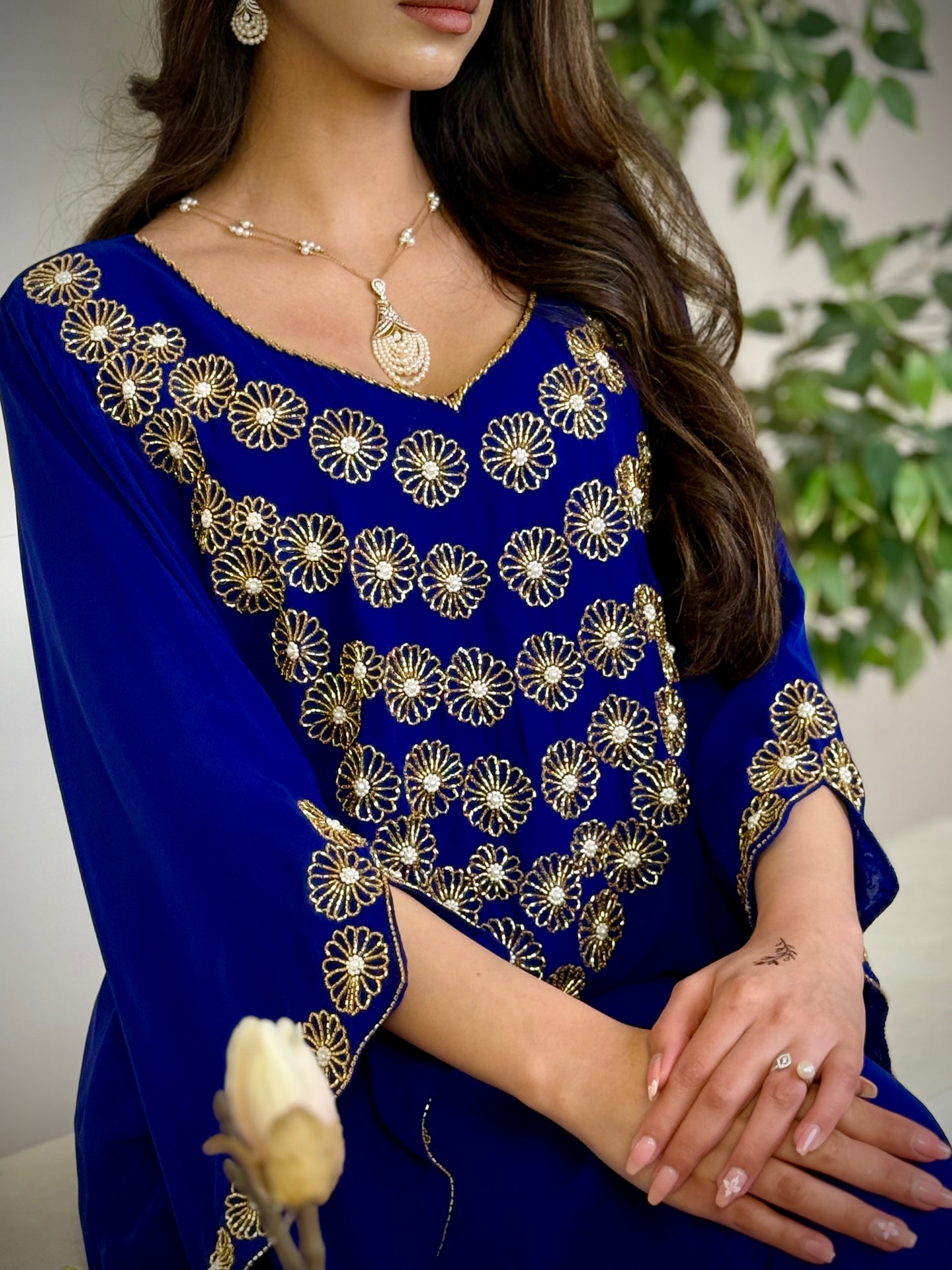 شيفون  شغل شك مع تطريز