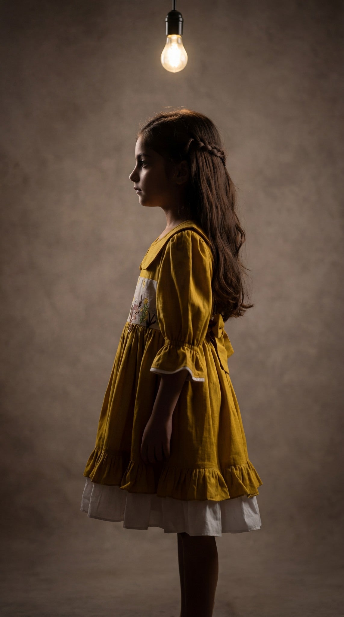 فستان من اللنن مع تطريز